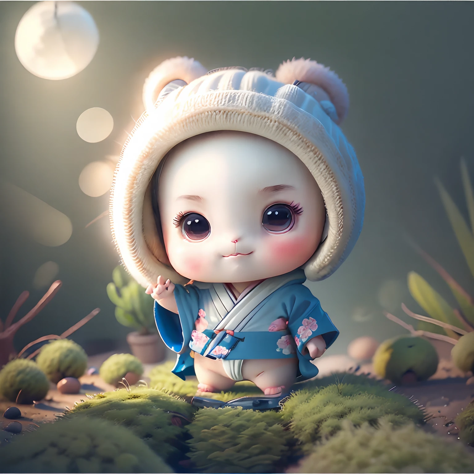 Chibi、1:1 Style、kawaii、wearing kimonos👘