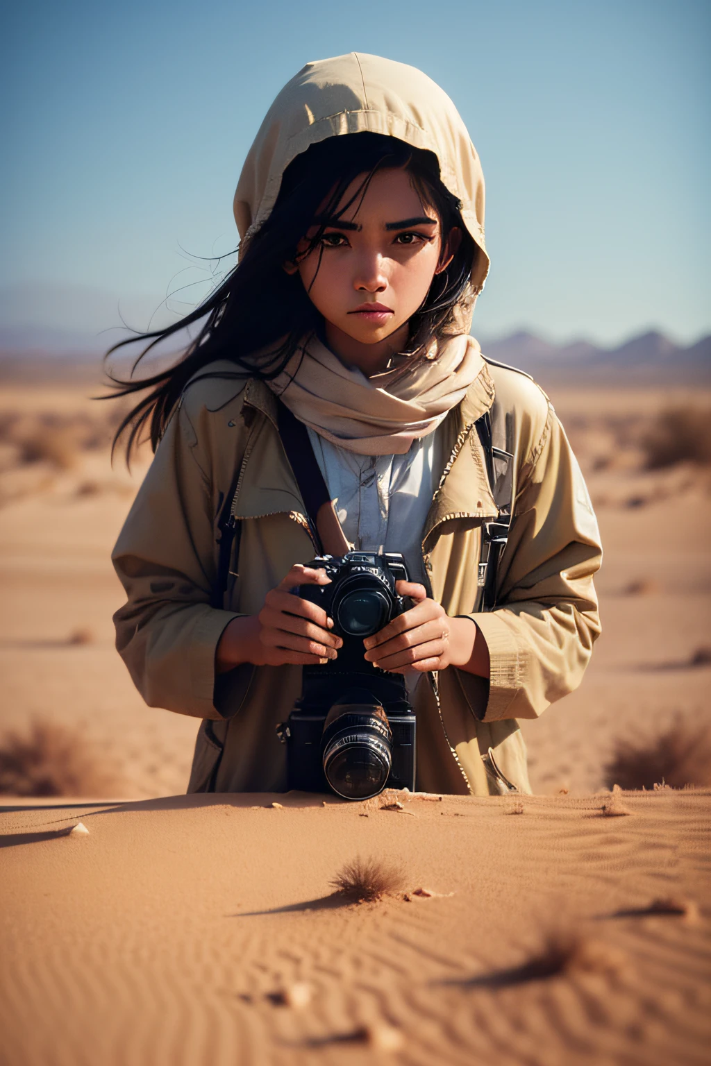 cinematic photo CHUVA NO DESERTO . Fotografia 35mm, Film, Bokeh, profissional, 4k, altamente detalhad