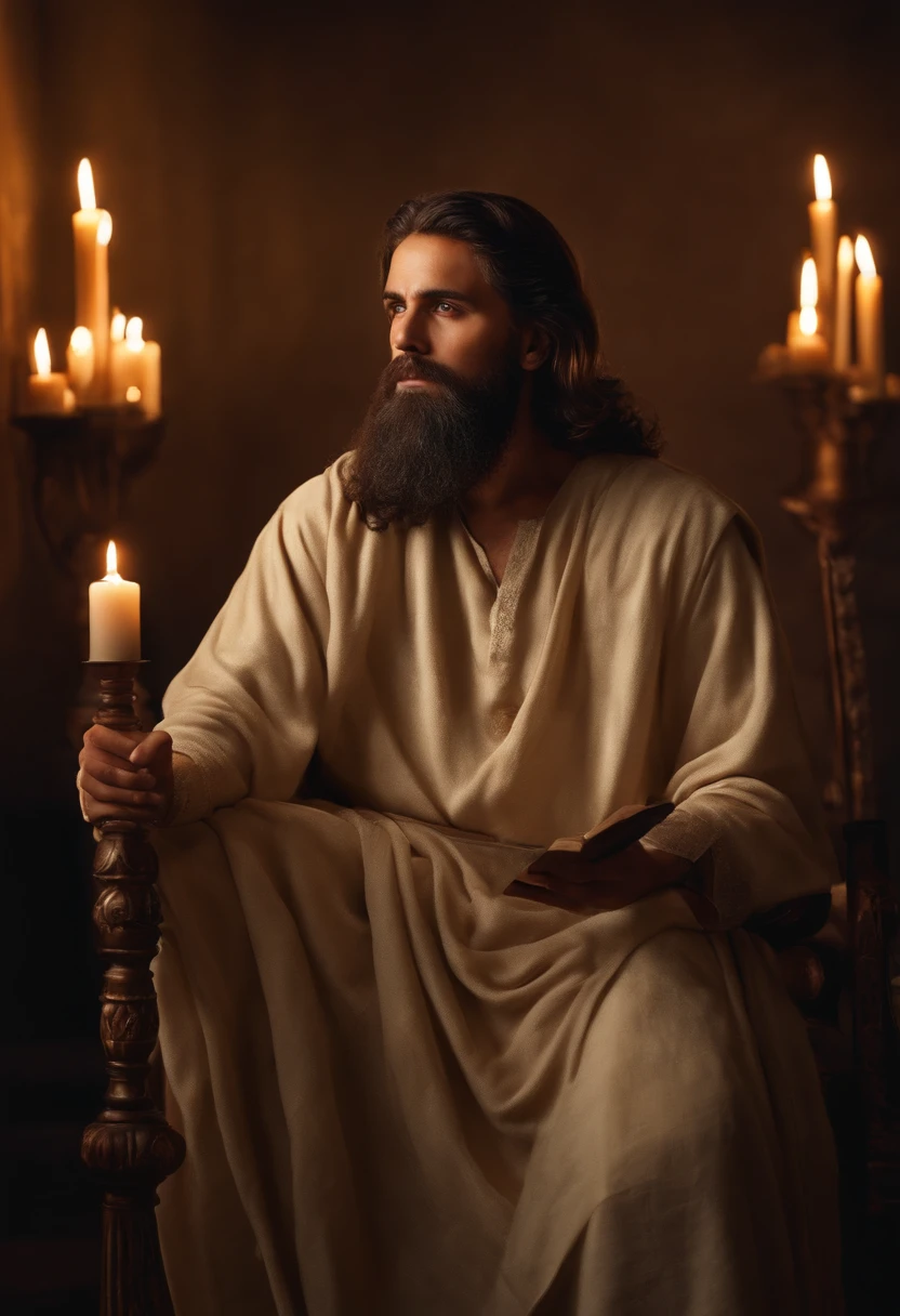 Create an image that represents Simon Peter the disciple of Jesus, com barba e cabelo pequeno