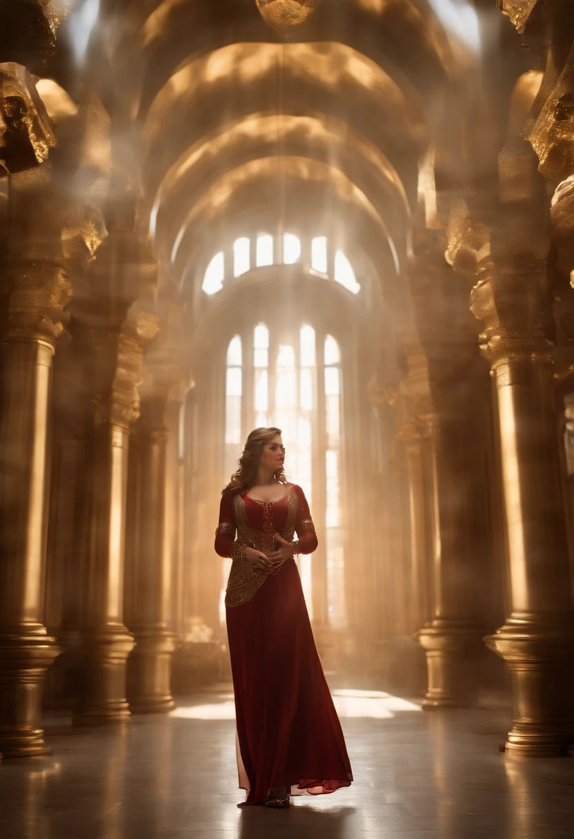 Cinematic still image (Raw Photo: 1.7) of (Ultra Realistic: 1.3), ((Masterpiece)), (Best Quality), Upper body, 1 woman, Huge woman, (smile), Looking at viewer, Gold , White, Red , Full Armor (Transparent: 2), (Translucent: 1.4), (POSITION: 1.1), Biomechanical, Building Background, Mini City, Reflective Metal, Dramatic Lighting, 3D, Super Detailed, Octane Rendering, NSFW , (Victory posture: 1.2), (medieval architecture, basement with large space, gloomy appearance, wooden background, sex toys scattered on the floor covered in sperm, semen), From below, Legs open, Groin showing, erect, legs open, AndreaSawatzkiV1