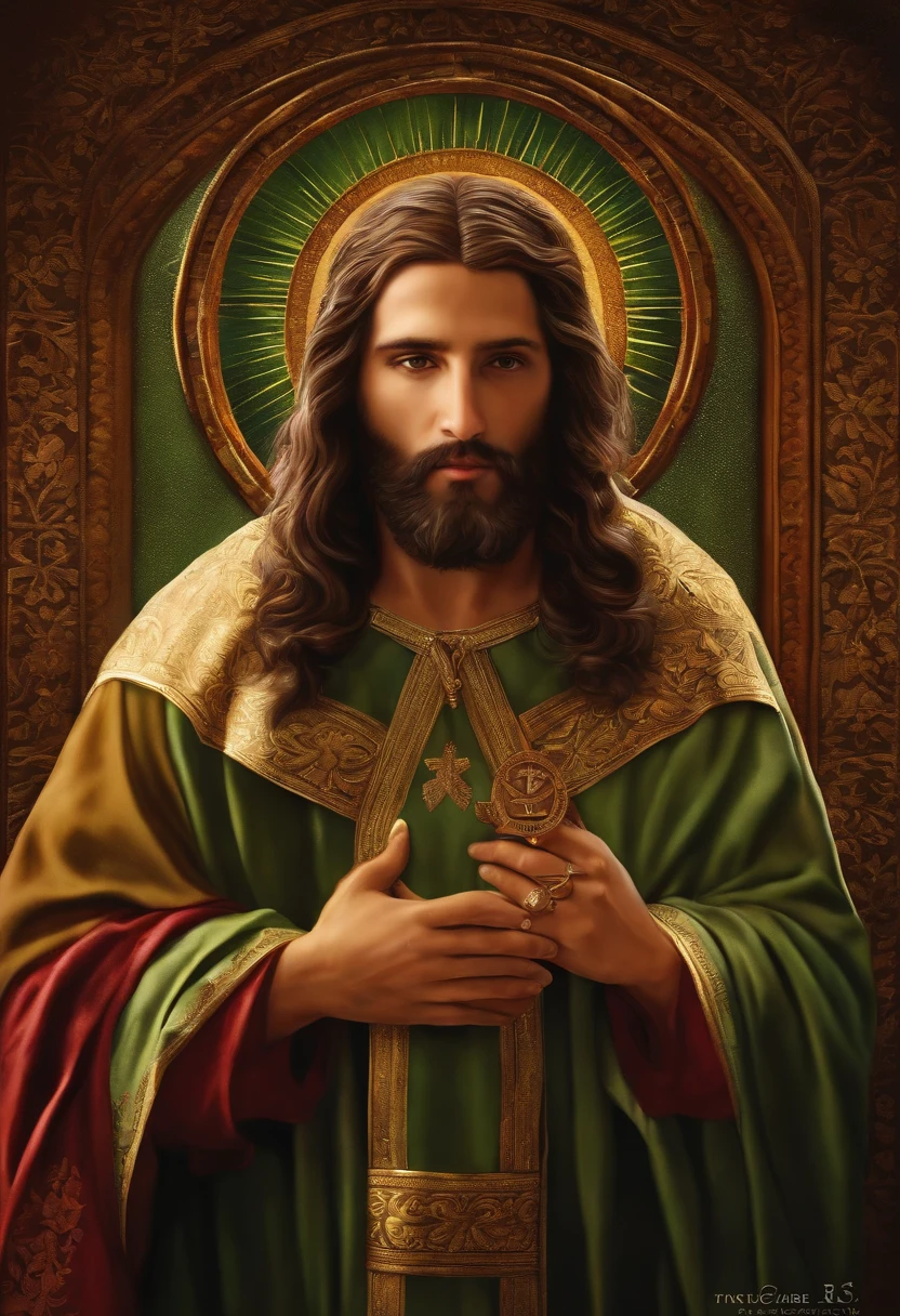 Create an image that represents St. Thomas disciple of Jesus, com barba e cabelo pequeno