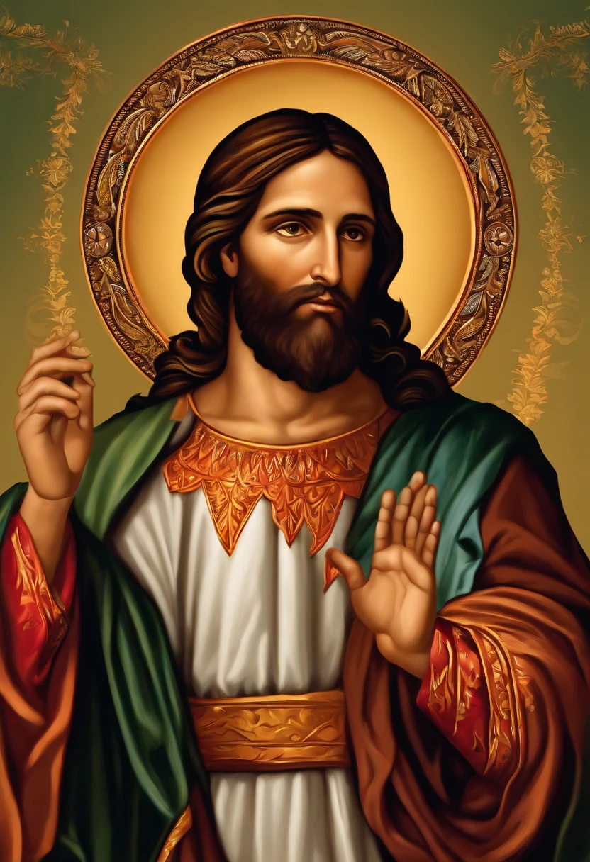 Create an image that represents St. Thomas disciple of Jesus, com barba e cabelo pequeno