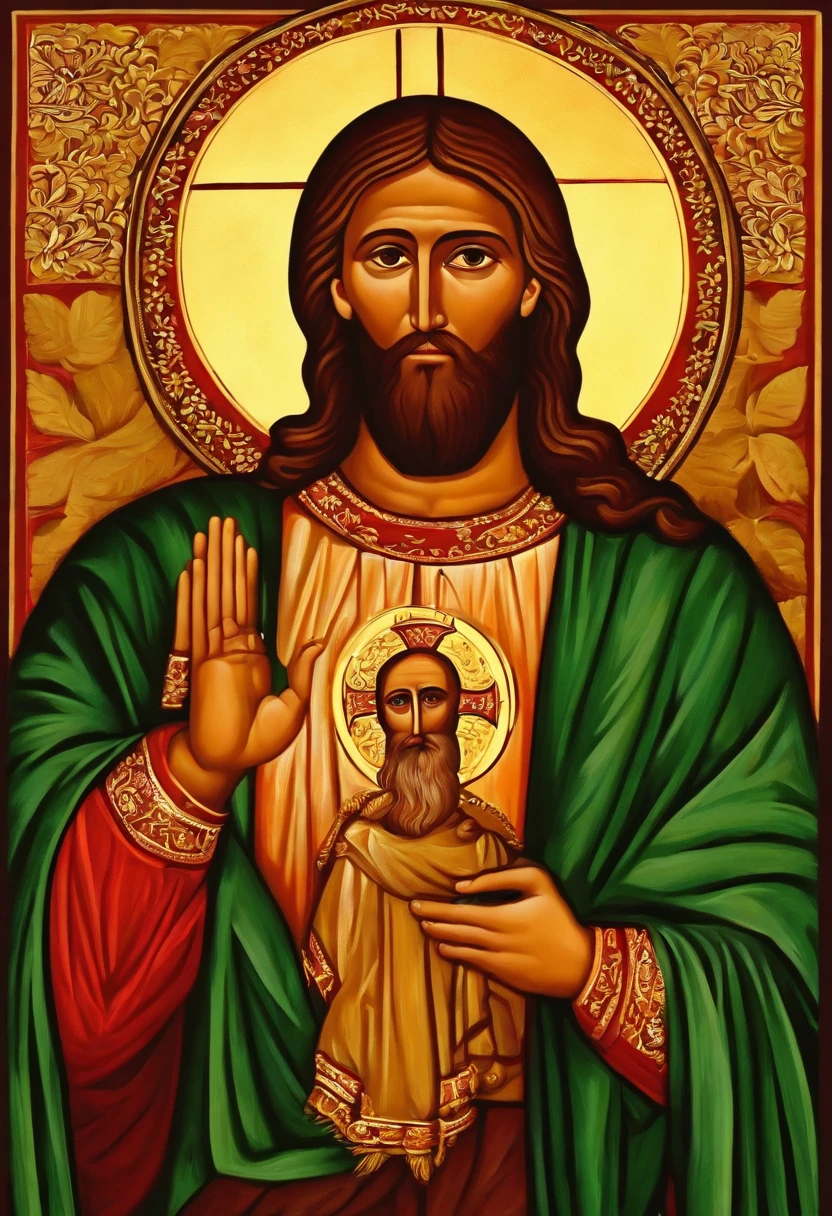 Create an image that represents St. Thomas disciple of Jesus, com barba e cabelo pequeno