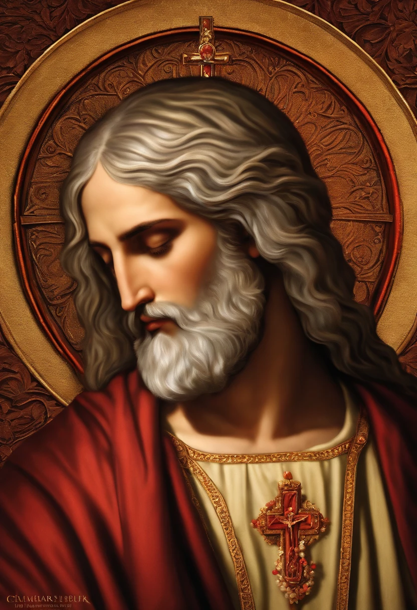 Create an image that represents St. Thomas disciple of Jesus, com barba e cabelo pequeno