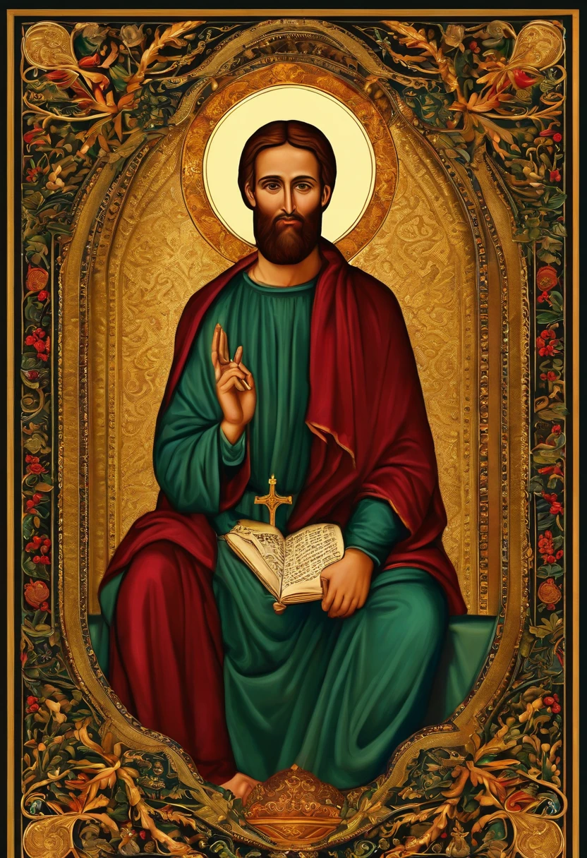 Create an image that represents St. Thomas disciple of Jesus, com barba e cabelo pequeno