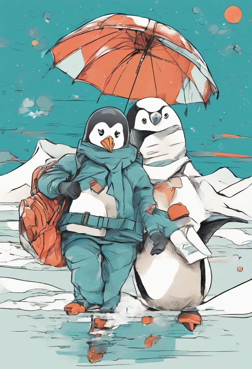 Penguins delivering postmen