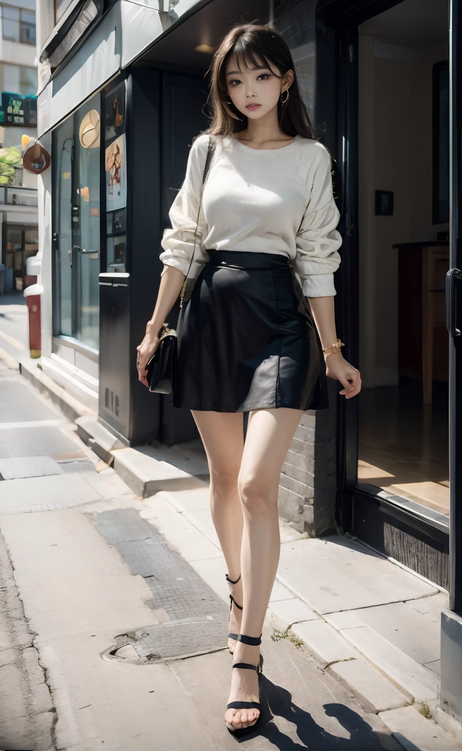 Wearing a skirt、Full body style to toe
