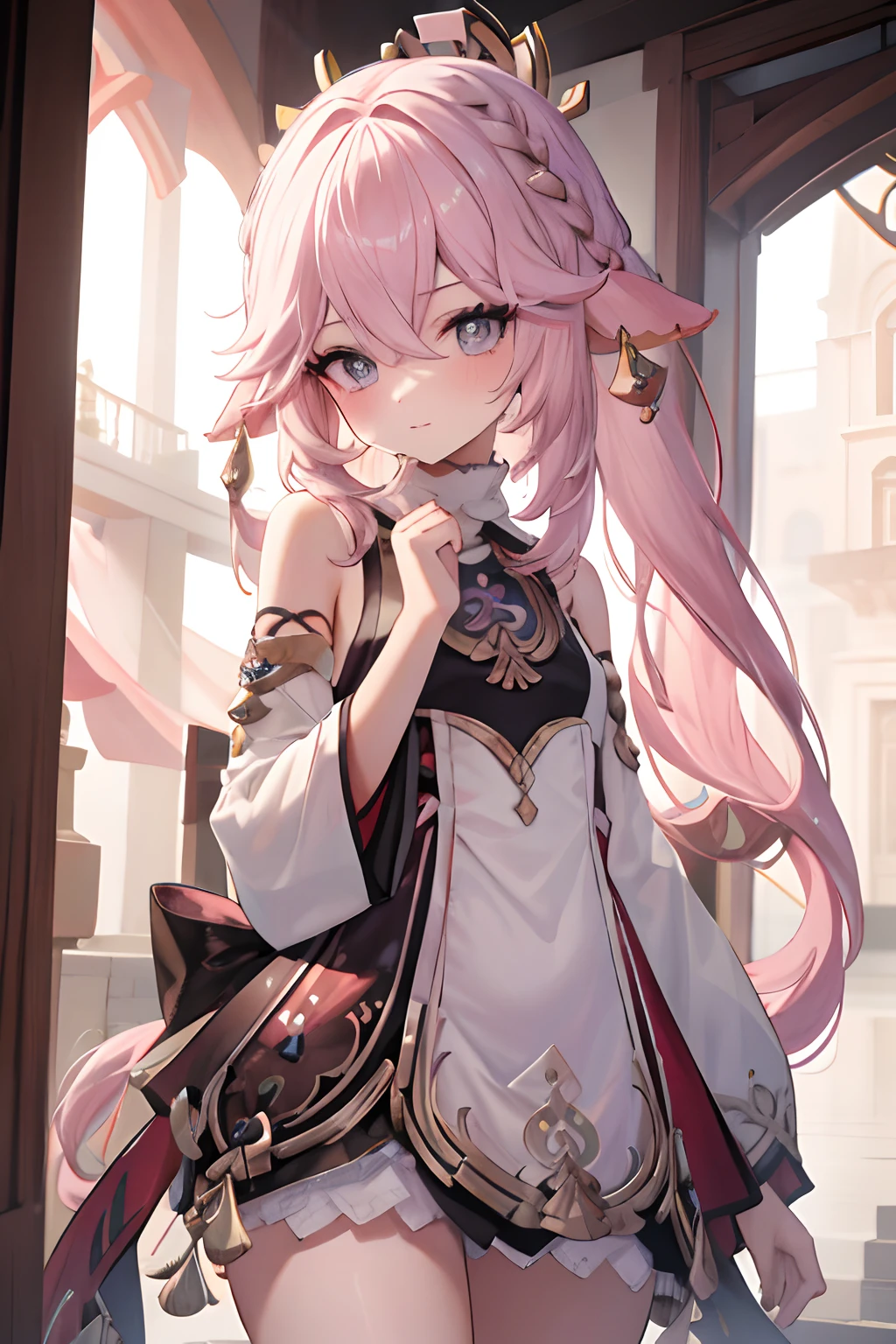 NSFW,Duas s,Meet,Pose de gato,mostrar o mamilo,com longos cabelos prateados,cabelos azuis claros,Penteado rosa claro,orelhas de gato,olhos cor-de-rosa,Lolitaa branca,pink bows,Sorria de boca aberta,Pulseira de ligadura,Qualidade de imagem superior,best quality