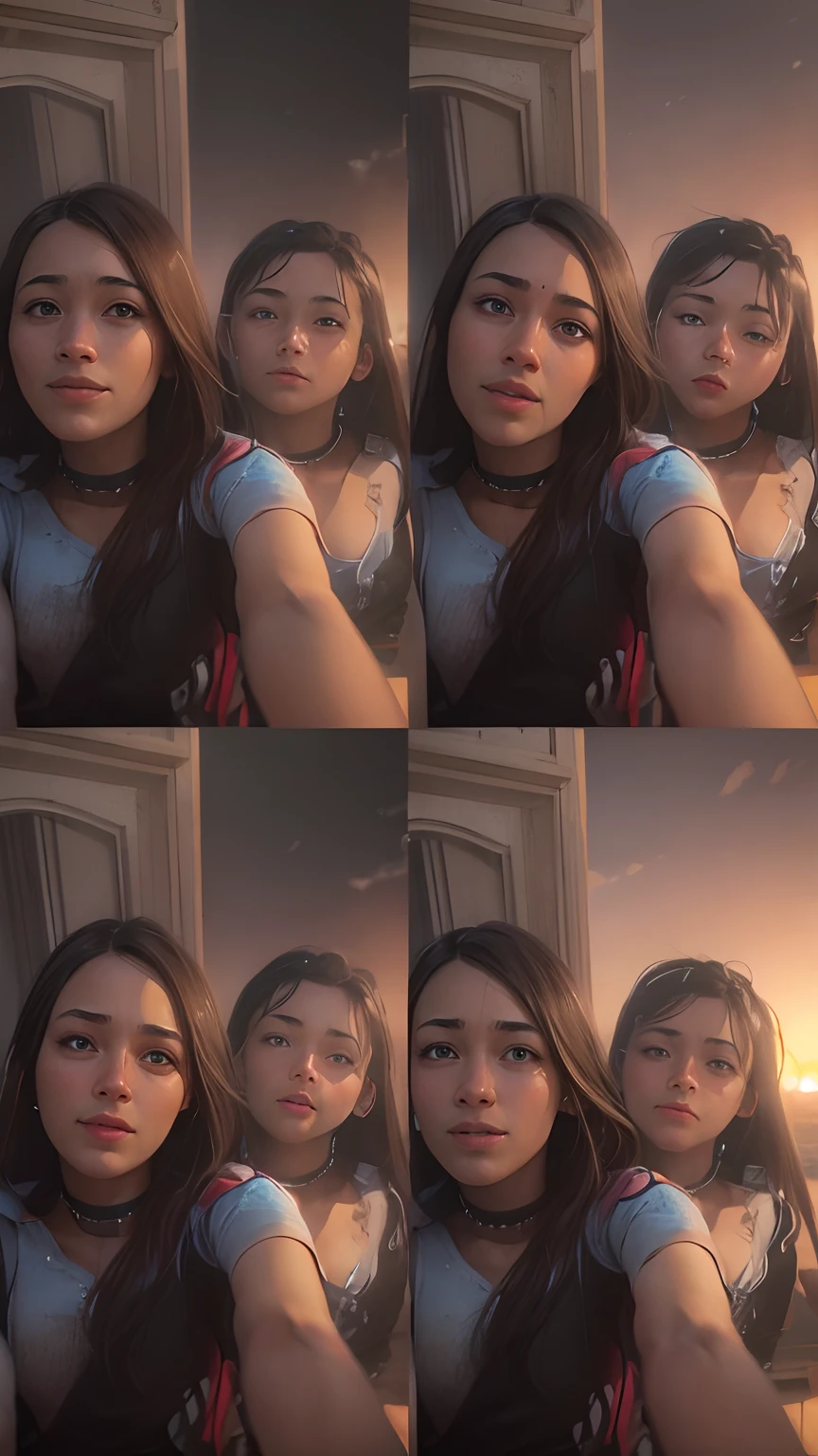 3 garotas de cabelo cacheados e luso, na escola