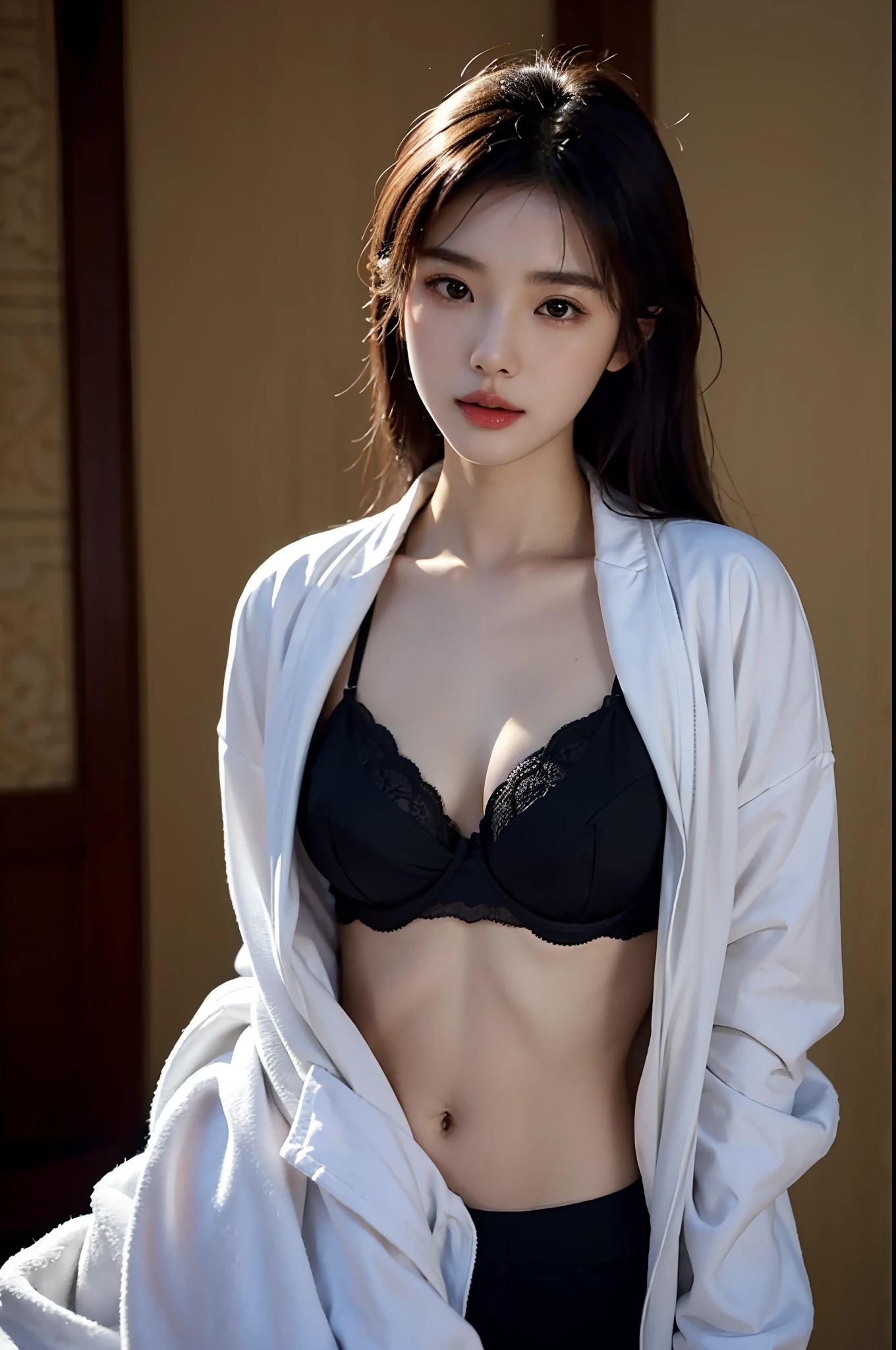 arafed asian woman in a black bra top and a white jacket, gorgeous young korean woman, beautiful south korean woman, beautiful young korean woman, lee ji - eun, lee ji-eun, jaeyeon nam, hwang se - on, heonhwa choe, kwak ji young, jinyoung shin, portrait of female korean idol, korean girl, cute korean actress