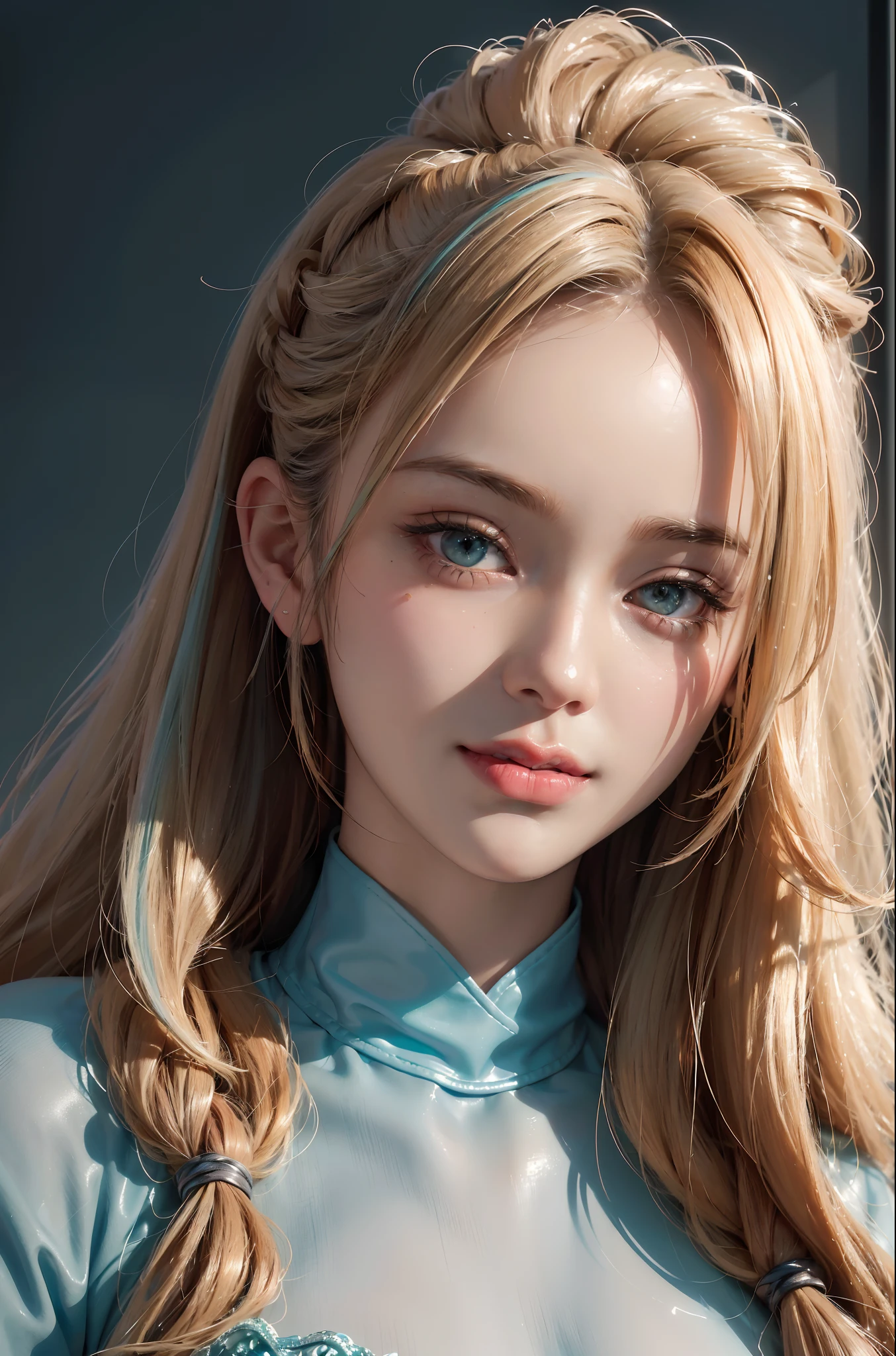(ultra realisic), (Illustration), (Resolution Enhancement), (8K), (Extremely detailed), (Best Illustration), (beautiful-detailed eyes), (Best Quality), (The ultra-detailliert), (Masterpiece ), ( wall paper), (Detailed face),a blond, Wavy hair,(hi-top fade:1.3), (Smiling broadly, bright look), dark theme, soothing tones, muted colors, High contrast, (Natural skin texture, hyperrealism, Soft light, edgy),exposure blend, medium shot, Bokeh, (HDR:1.4), High contrast, (films, teal and orange:0.85), (muted colors, faded colors, soothing tones:1.3), Low saturation, (hyperdetailed:1.2), (black:0.4)