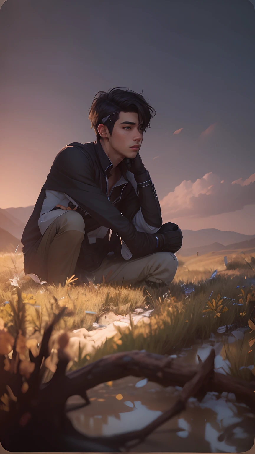 Handsome boy ultra realistic, -v 4