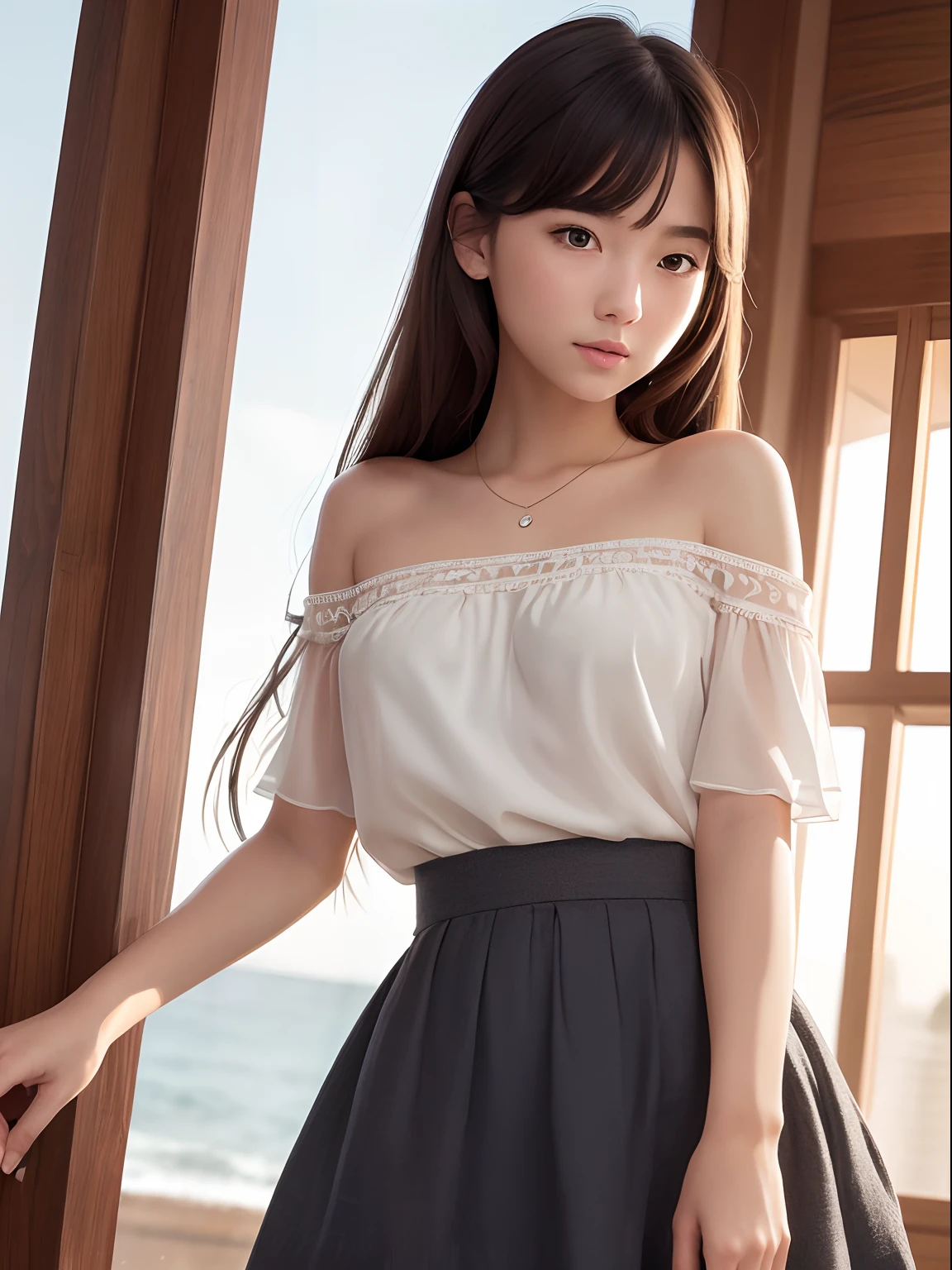 Highest Quality, excellent details, 超A high resolution, (fidelity: 1.4), The best illustrations, favor details, Highly condensed 1girl, with a delicate and beautiful face, Delicate collarbones, High Quality Fishtail Skirt, Shyness