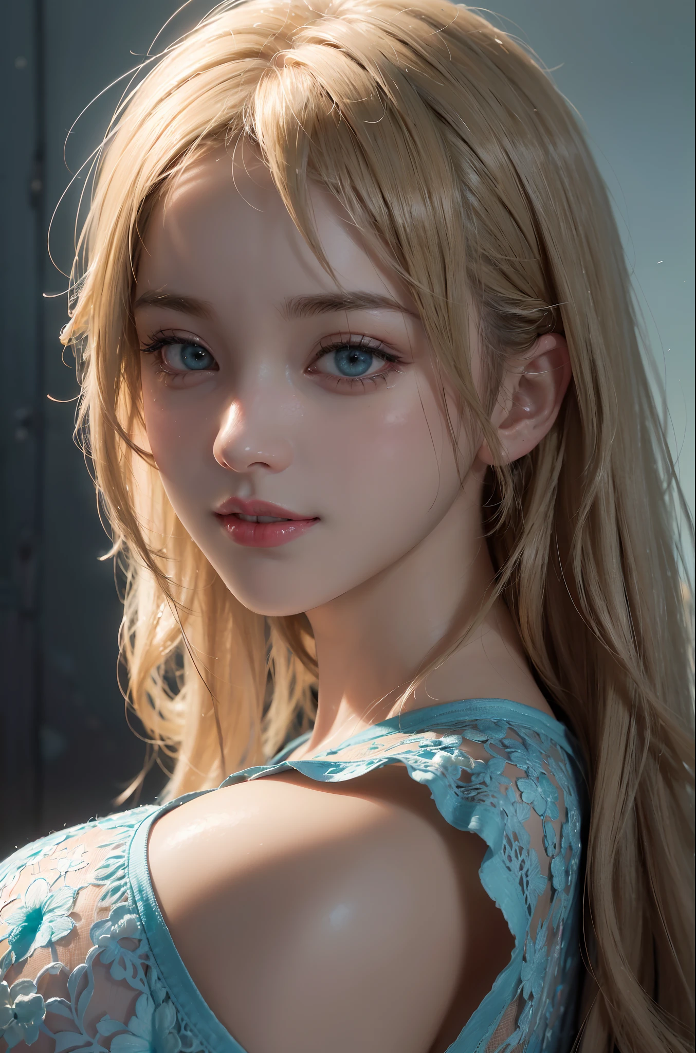 (ultra realisic), (Illustration), (Resolution Enhancement), (8K), (Extremely detailed), (Best Illustration), (beautiful-detailed eyes), (Best Quality), (The ultra-detailliert), (Masterpiece ), ( wall paper), (Detailed face),a blond, Wavy hair,(hi-top fade:1.3), (Smiling broadly, bright look), dark theme, soothing tones, muted colors, High contrast, (Natural skin texture, hyperrealism, Soft light, edgy),exposure blend, medium shot, Bokeh, (HDR:1.4), High contrast, (films, teal and orange:0.85), (muted colors, faded colors, soothing tones:1.3), Low saturation, (hyperdetailed:1.2),(Big:1.2)