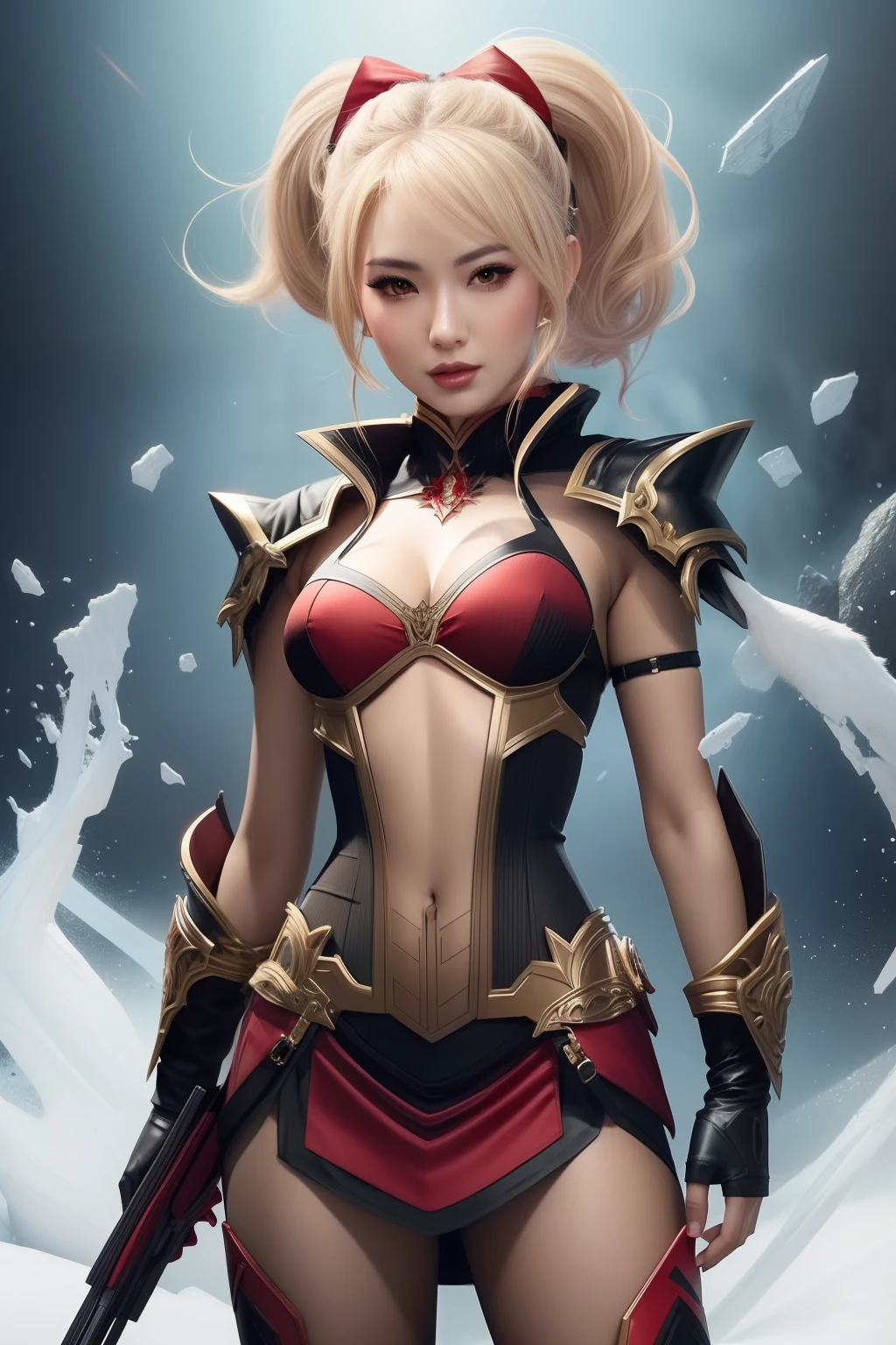 a close up of a woman in a red and black outfit, extremely detailed artgerm, ig model | artgerm, style artgerm, artgerm detailed, ! dream artgerm, rossdraws 1. 0, character splash art, concept art | artgerm, artgerm style, wlop rossdraws