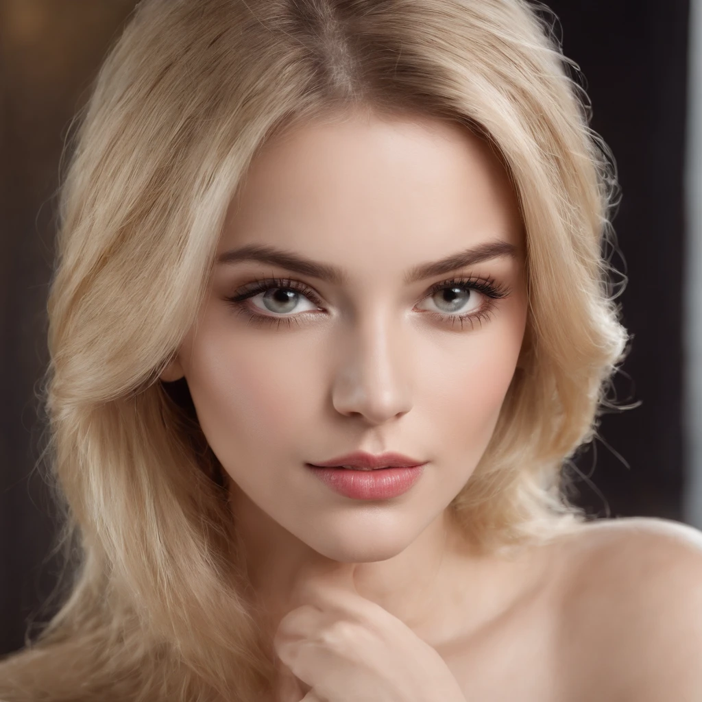 best quality, highres, realistic:1.37),beautiful detailed eyes,beautiful detailed lips,extremely detailed eyes and face,longeyelashes,sexy, blonde hair, attractive,portrait,dark background,soft lighting,glossy finish,professional,bokeh,vivid colors,studio lighting