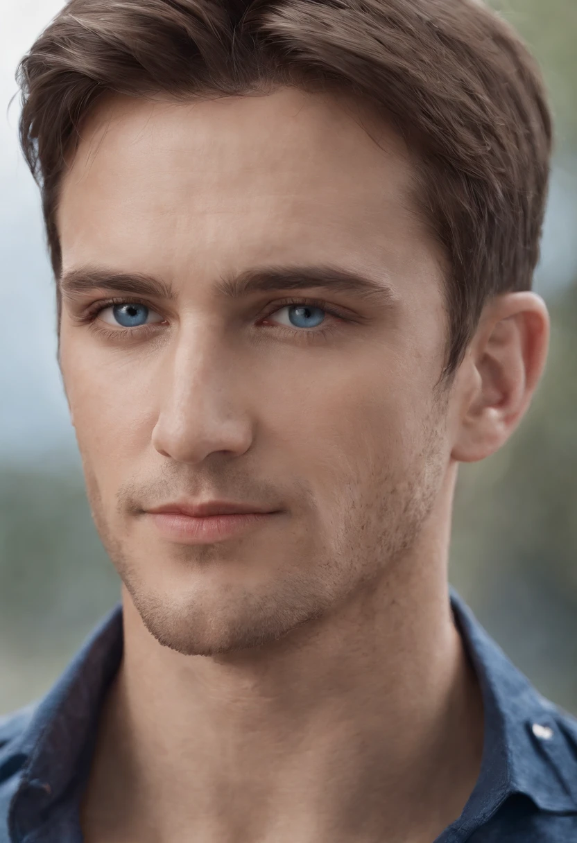 Gilthunder is extremely handsome, with perfect facial features that draw attention wherever he goes. His face is sculpted and symmetrical, highlighting his intense blue eyes that shine with determination. He is clean-shaven, maintaining smooth and flawless skin.His hair is of a stunning salmon hue, straight and silky, cascading gracefully to his neck, adding an elegant touch to his appearance. He wears a blue Polo shirt that enhances his eyes and accentuates his athletic figure. Completing the ensemble, he sports tailored trousers that emphasize his impeccable posture.Gilthunder is a true masterpiece of human beauty, combining his stunning looks with a captivating presence that makes people drawn to his magnetic aura. Cinematic realistic portrait, beautiful detailed face, highly detailed realistic face, 8k highly detailed face, realistic detailed face portrait, 8k portrait render, sharp high detail face, realistic face moody lighting, detailed realistic face, realistic human face, highly detailed VFX portrait detailed, detailed and realistic face, realistic and detailed face