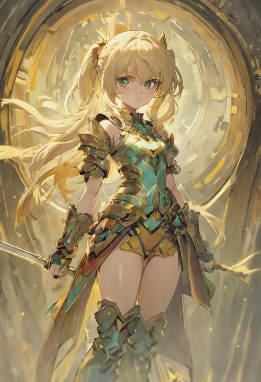 (8K,Best quality,style of anime),Ancient European realistic style armor,Silver-haired female knight,Green emerald pupils,High ponytail,Wearing silver-white armor,Delicate facial features,The drawing style is similar to that of characters in anime,Boots,Gaiters,with a pure white background,Character design,quadratic element,Include a small amount of introductory text,Three views of people