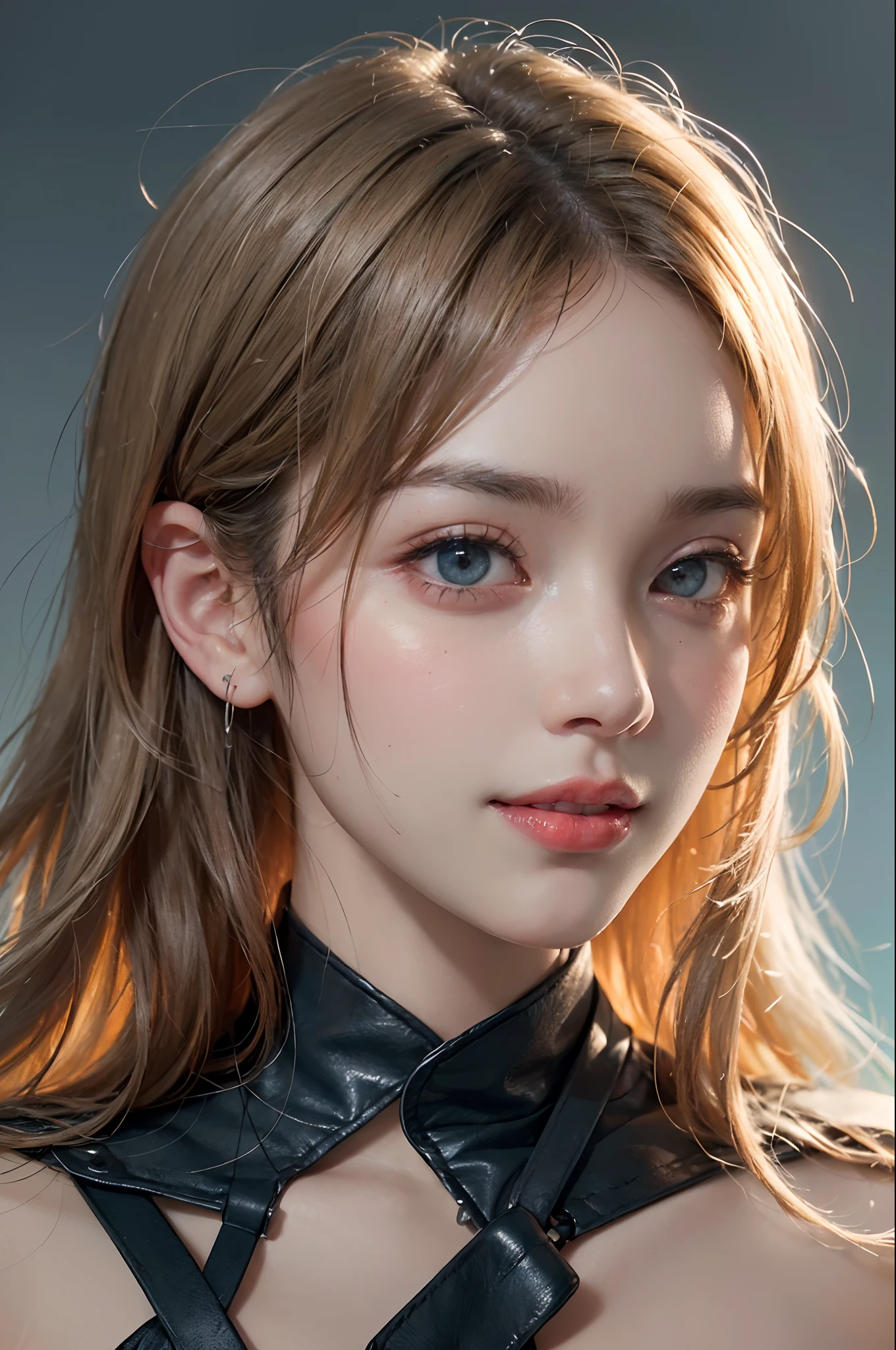 (ultra realisic), (Illustration), (Resolution Enhancement), (8K), (Extremely detailed), (Best Illustration), (beautiful-detailed eyes), (Best Quality), (The ultra-detailliert), (Masterpiece ), ( wall paper), (Detailed face),a blond, Wavy hair,(hi-top fade:1.3), (Smiling broadly, bright look), dark theme, soothing tones, muted colors, High contrast, (Natural skin texture, hyperrealism, Soft light, edgy),exposure blend, medium shot, Bokeh, (HDR:1.4), High contrast, (films, teal and orange:0.85), (muted colors, faded colors, soothing tones:1.3), Low saturation, (hyperdetailed:1.2),(Big breasts :1.2)