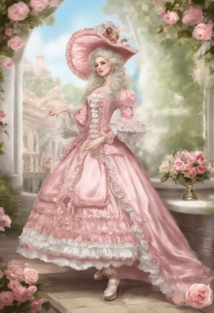 Arafe in a pink and black dress and hat, Takanobu Fujiwara(Takanobu Fujiwara)Digital rendering inspired by, pixiv, rococo, Victoria Gothic Lolita Fashion, Lolita Style, Rococo Queen (Rococo Queen) (Rococo Queen (Rococo Queen)) (Rococo Queen (Rococo Queen) (Rococo Queen (Rococo Queen))) (Rococo Queen (Rococo Queen) (Rococo Queen (Rococo Queen)) (Rococo Queen (Rococo Queen) (Rococo Queen (Rococo Queen)))), gothic maiden anime girl, rococo dress, anime girl in a maid costume, lolita fashion, Catboy's cosplay! Maid! one-piece