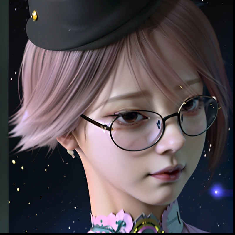there is a woman with glasses and a hat on her head, delicate androgynous prince, hints of yayoi kasuma, female protagonist 👀 :8, attractive androgynous humanoid, intricate ornate anime cgi style, yoko taro, yayoi kasuma, anime highly detailed, portrait anime space cadet girl, anime cgi style, made with anime painter studio