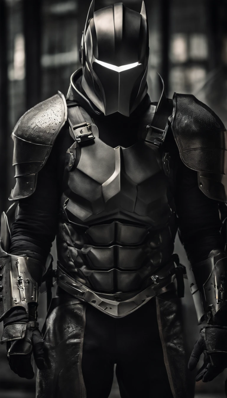 a super high-detailed and realistic image of a cyberpunk-style knight in a silver-black batman superhero from-dc, inspired body armor with a glowing lightning charge: "Generate an extraordinary and highly detailed image of a cyberpunk-style knight donning a state-of-the-art silver-black body armor that draws inspiration from batman, yet takes it to a new level of high-tech brilliance. This knightly body armor emits a mesmerizing glow, with lightning charges coursing through its surface, showcasing its incredible technological sophistication. The knight's powerful physique is accentuated by the hi-tech armor, and his body suit incorporates an array of advanced tools and gadgets, all seamlessly integrated. In this stunning image, the dark knight is adorned in the full glory of his Hi-Tech lightning charge magical armor, a perfect blend of technology and mystic power.