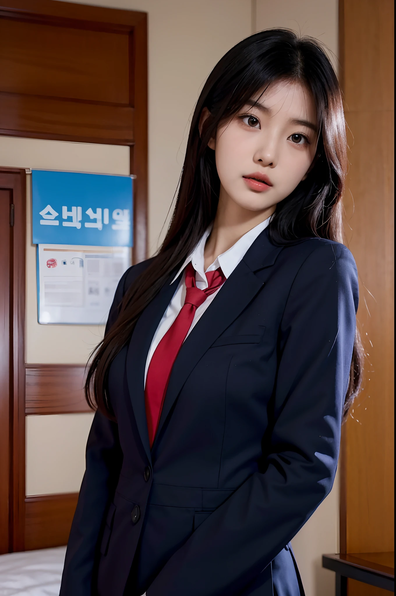 arafed asian woman in a school uniform posing for a picture, korean girl, gorgeous young korean woman, cute schoolgirl, beautiful asian girl, asian girl, a hyperrealistic schoolgirl, beautiful south korean woman, jaeyeon nam, korean woman, beautiful young korean woman, school girl, hyperrealistic schoolgirl, good young girl, japanese model, full subject in shot