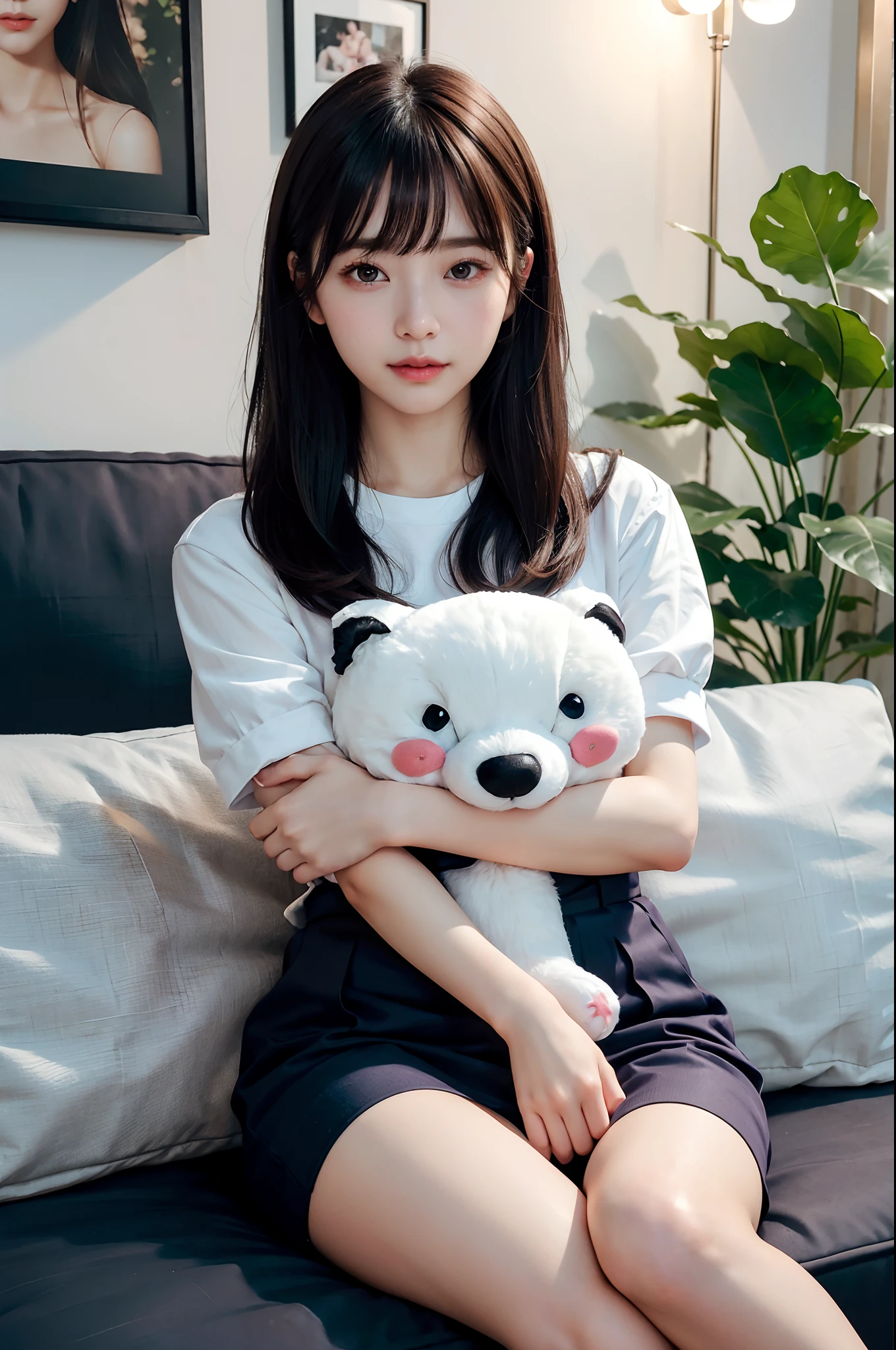 (8K、Raw photography、top-quality、masterpiece:1.2)、(realisitic、Photorealsitic:1.37)、ultra-detailliert、超A high resolution、1人、see the beholder、(((beautifull detailed face)))、Constriction、(Slim waist) :1.3)、Beautiful detailed skin、((fullnude))、(((Pubic area visible)))、Pubic hair sticking out、nipple erect、Natural pubic area、(Idol)、cute little、(Excellent style)、Beautiful body、full body Esbian、Beautiful pubic area、((Semi-long hair))、Spread your legs apart