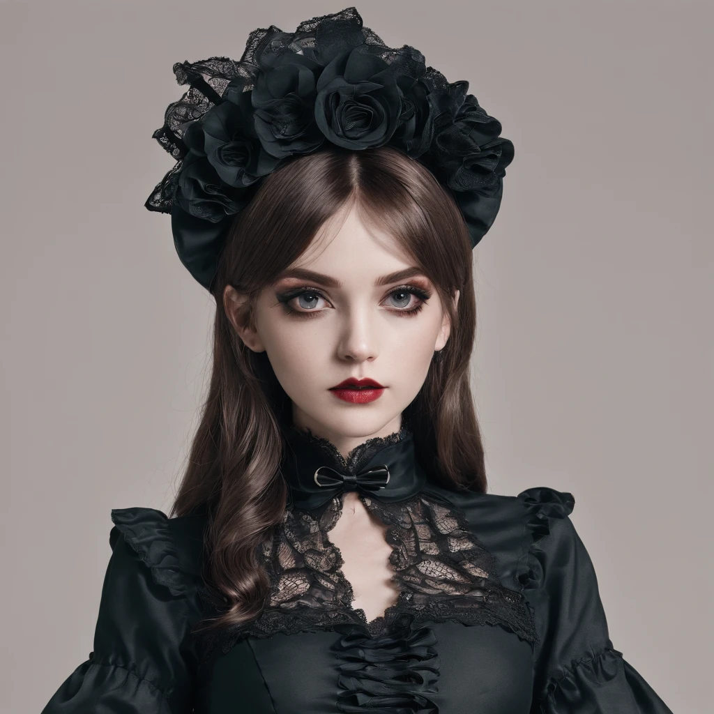 Girl dressed in Gothic Lolita iconic clothes,