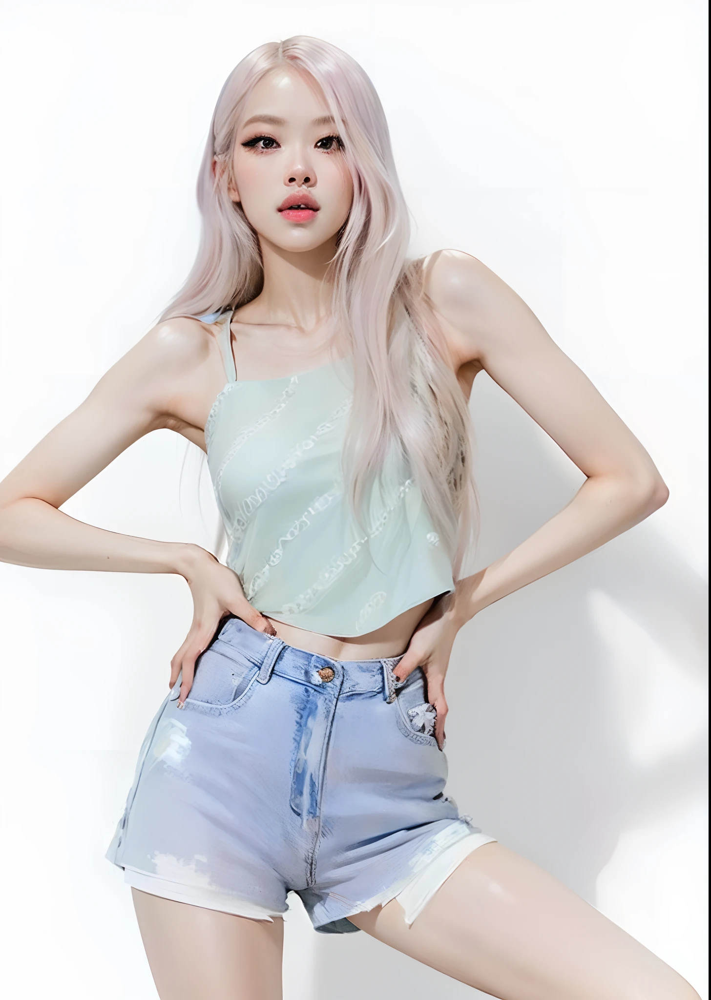 best quality,ultra-detailed,realistic,photorealistic:1.37,studio lighting,(portrait:1.1),blackpink rose,beautiful detailed eyes,beautiful detailed lips,extremely detailed eyes and face,long eyelashes,stunning appearance,glowing skin,blackpink outfit,confident and charismatic pose,soft and elegant background,vibrant colors,subtle color grading,soft and natural lighting