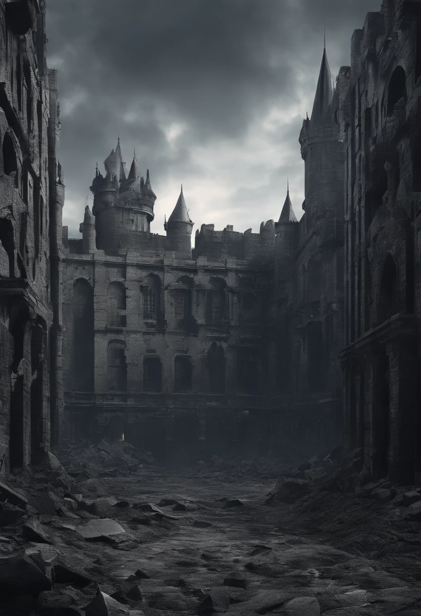 Dark Big Castle of geographical data in the style of detailed hyper-realism photoshoot