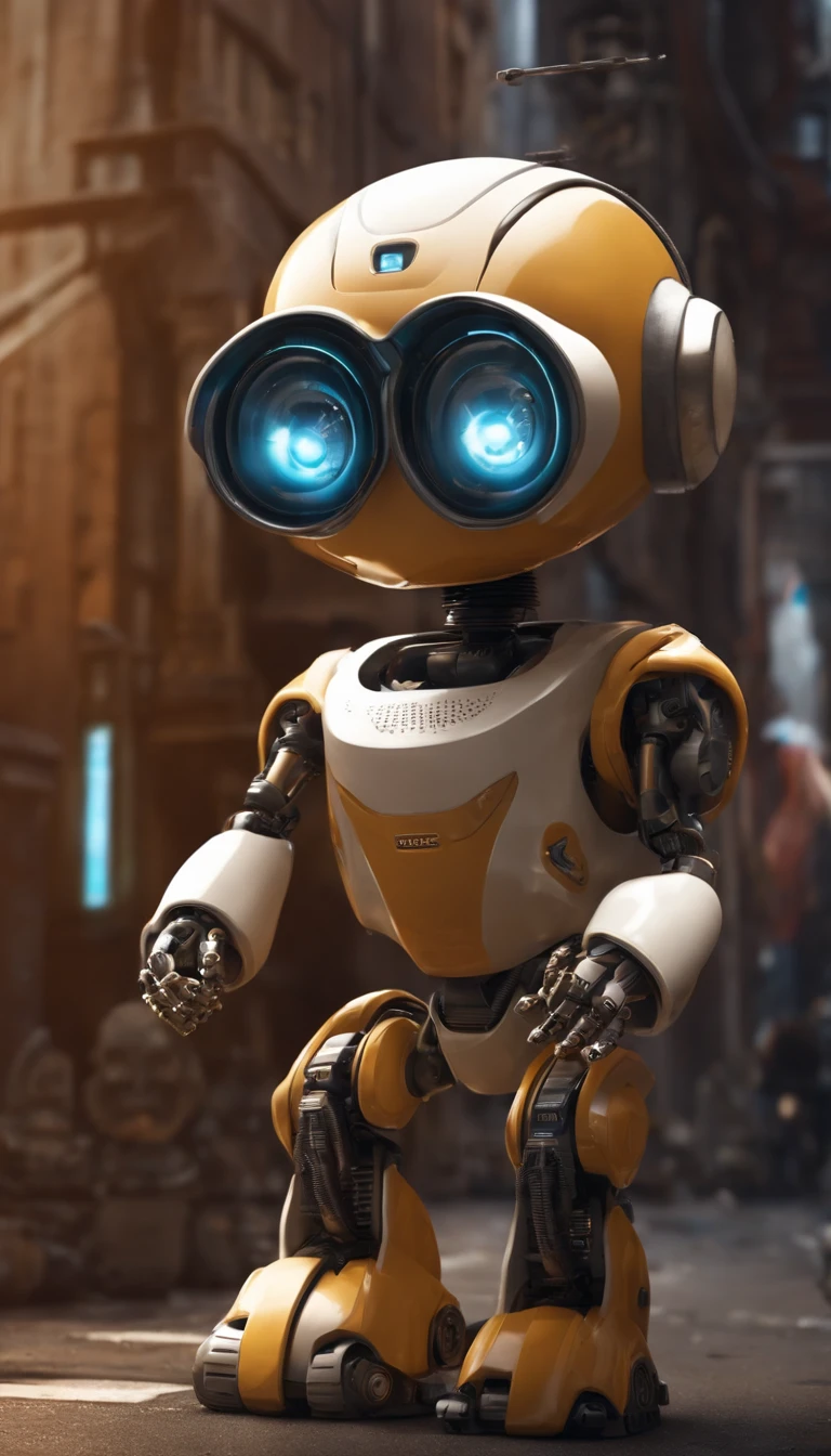 in a future dead city, escrevendo no live, na sala com livros, wide vision, ultra realista, altamente detalhado, pintura digital, arte conceitual, suave, foco nítido, tiro grande angular , Wall-E , babysitter, cute , with a cute , There is a cute robot standing in the future city play with a cute babyich is a very cute robot, cute elaborate epic robot, beautiful robot character design, Kid Robot, Portrait of a futuristic robot, robotic mixed with organic, Future Robot, humanoid character, concept robot, White Robot, robot concept art, Steampunk Robot ,wall-E, (masterpiece,extreme detailed,top quality)