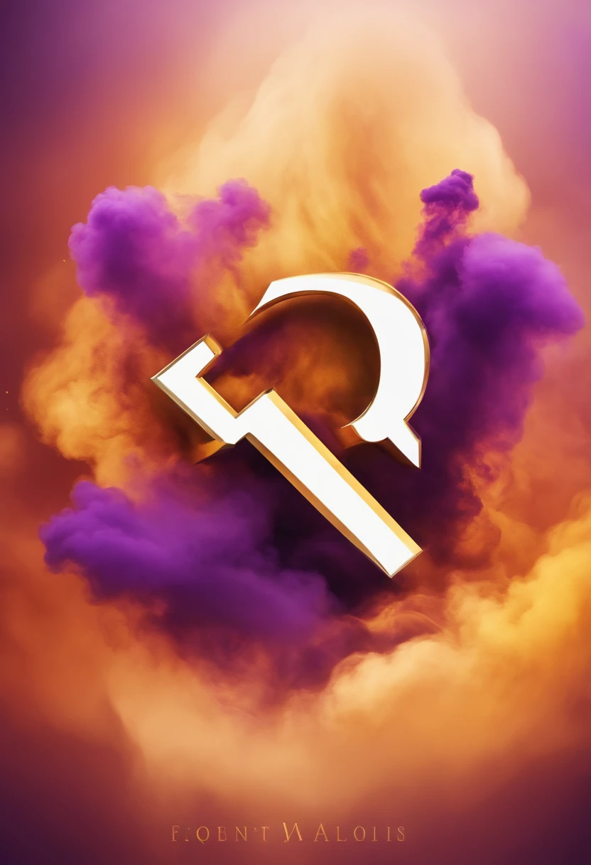 Make a logo for me with the letters ZQ, Colorful background with purple and yellow smoke style colors