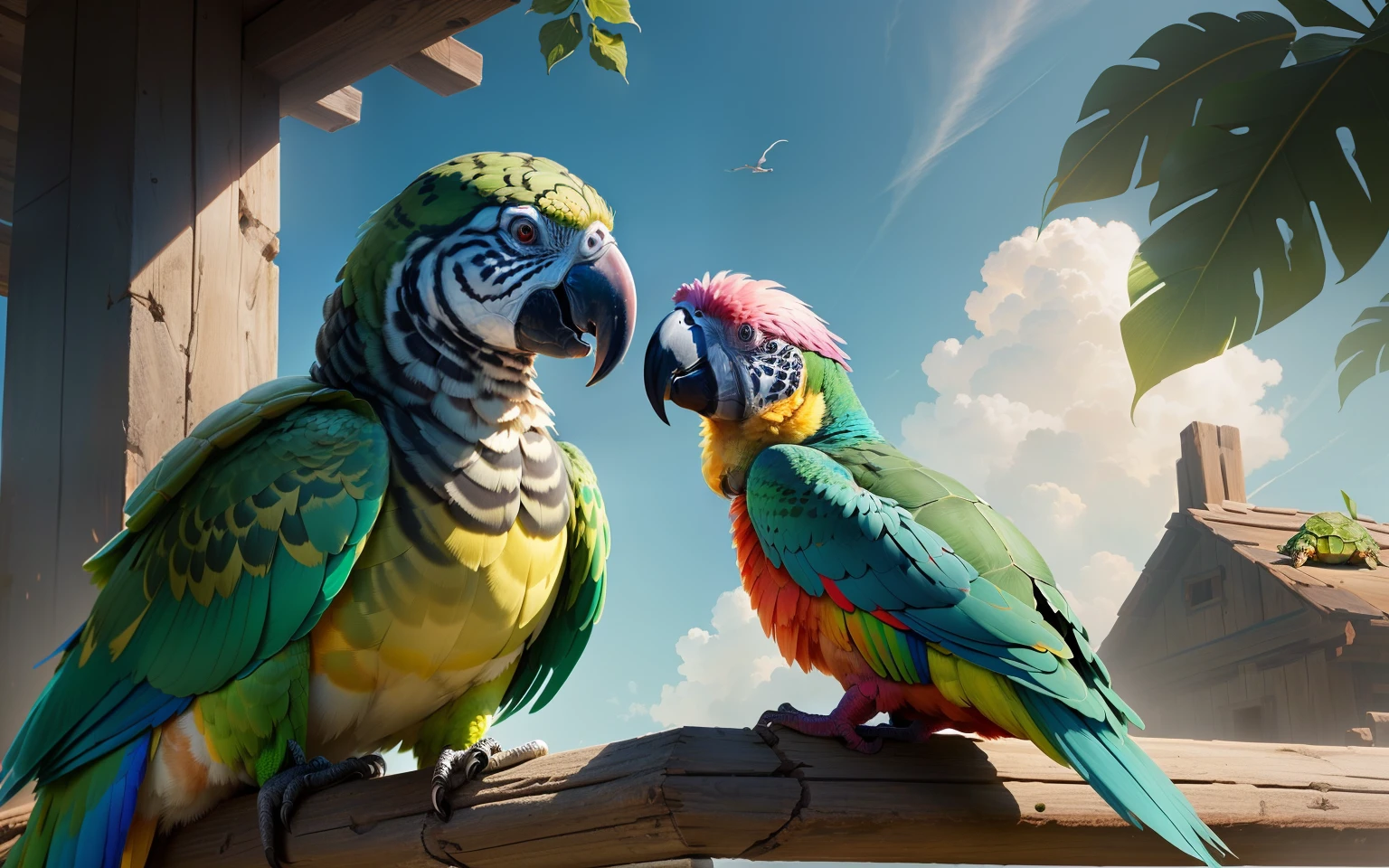 Parrot with turtle 🐢 head