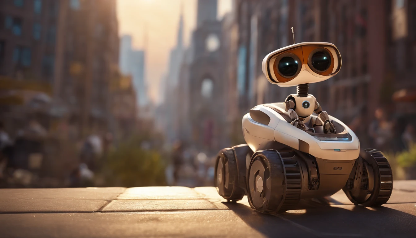in a future dead city, escrevendo no live, na sala com livros, wide vision, ultra realista, altamente detalhado, pintura digital, arte conceitual, suave, foco nítido, tiro grande angular , Wall-E , babysitter, cute , with a cute , There is a cute robot standing in the future city play with a cute babyich is a very cute robot, cute elaborate epic robot, beautiful robot character design, Kid Robot, Portrait of a futuristic robot, robotic mixed with organic, Future Robot, humanoid character, concept robot, White Robot, robot concept art, Steampunk Robot ,wall-E, (masterpiece,extreme detailed,top quality)