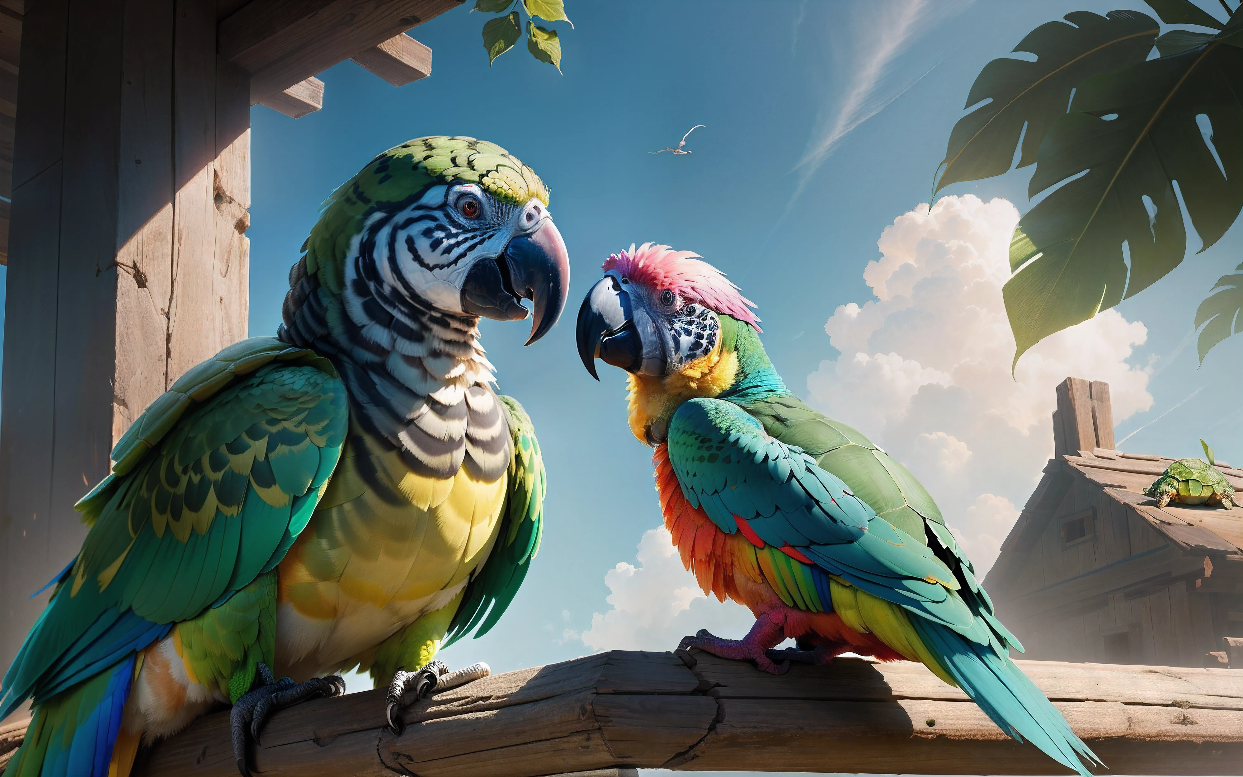 Parrot with turtle 🐢 head