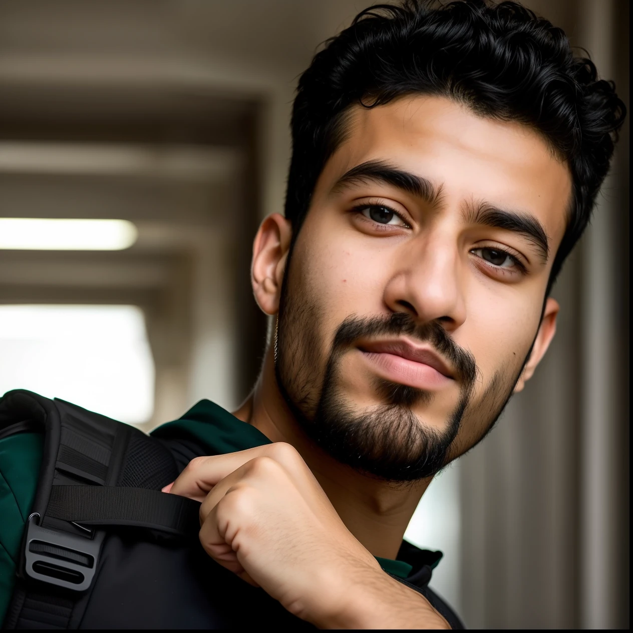 arafed man with a backpack looking at the camera, portait photo profile picture, headshot profile picture, very very low quality picture, profile picture 1024px, around 1 9 years old, riyahd cassiem, khyzyl saleem, profile pic, ash thorp khyzyl saleem, sayem reza, picture, facebook profile picture