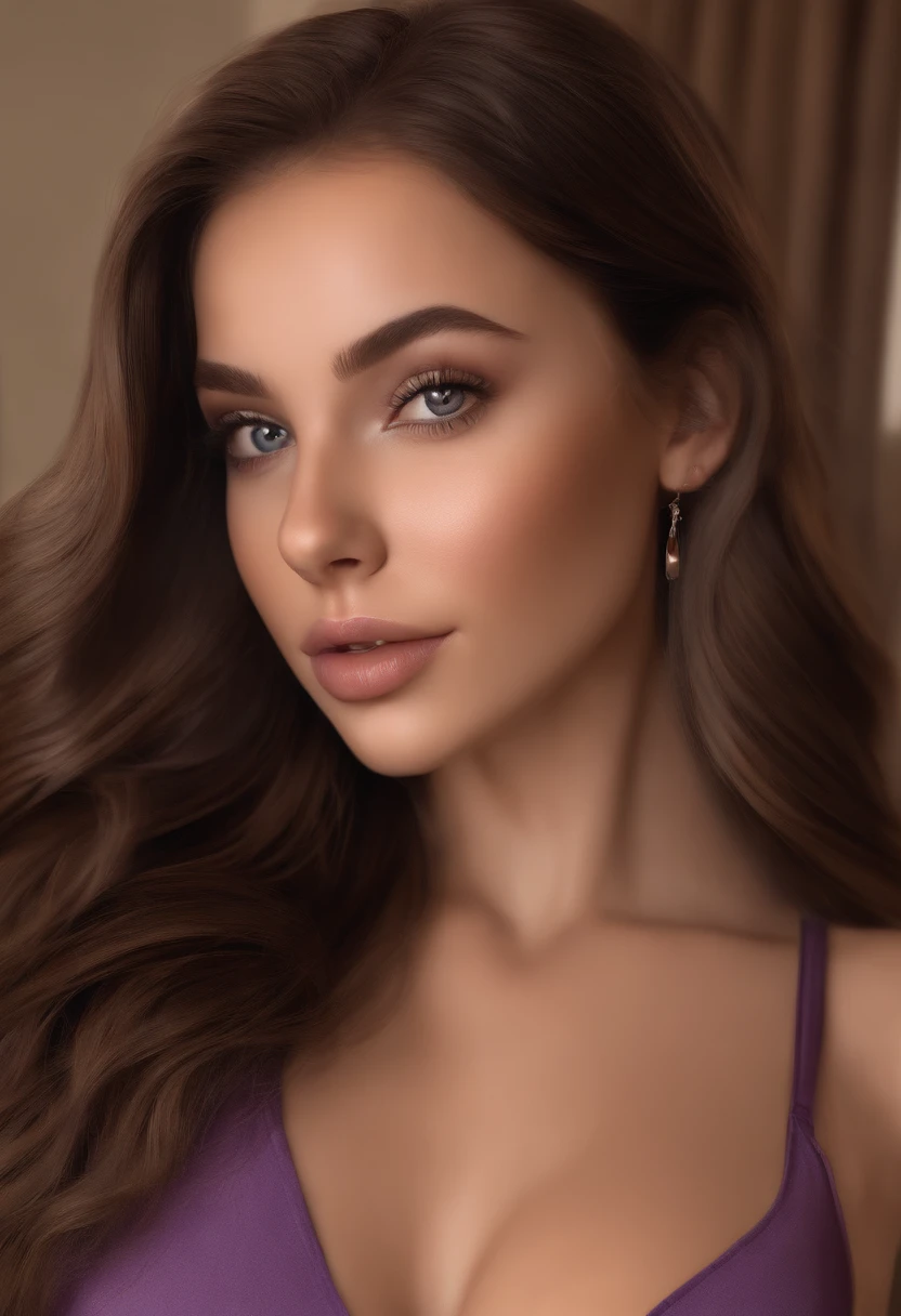 arafed woman fully , sexy girl with brown eyes, ultra realistic, meticulously detailed, portrait sophie mudd, brown hair and large eyes, selfie of a young woman, bedroom eyes, violet myers, without makeup, natural makeup, looking directly at the camera, face with artgram, subtle makeup, stunning full body shot, in the club, medium to large size bust