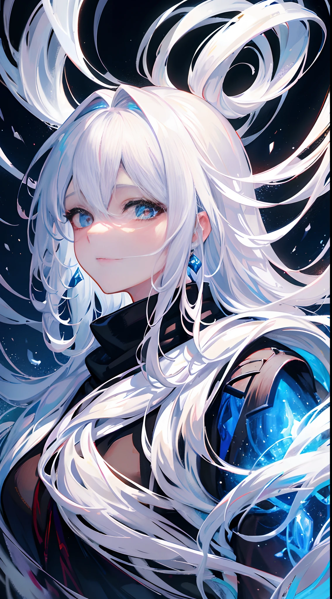 a close up of a woman with a white hair and a black scarf, a character portrait by Yang J, pixiv contest winner, fantasy art, white haired deity, beautiful character painting, artwork in the style of guweiz, the piercing stare of yuki onna, guweiz, with white long hair, with long white hair, flowing hair and long robes