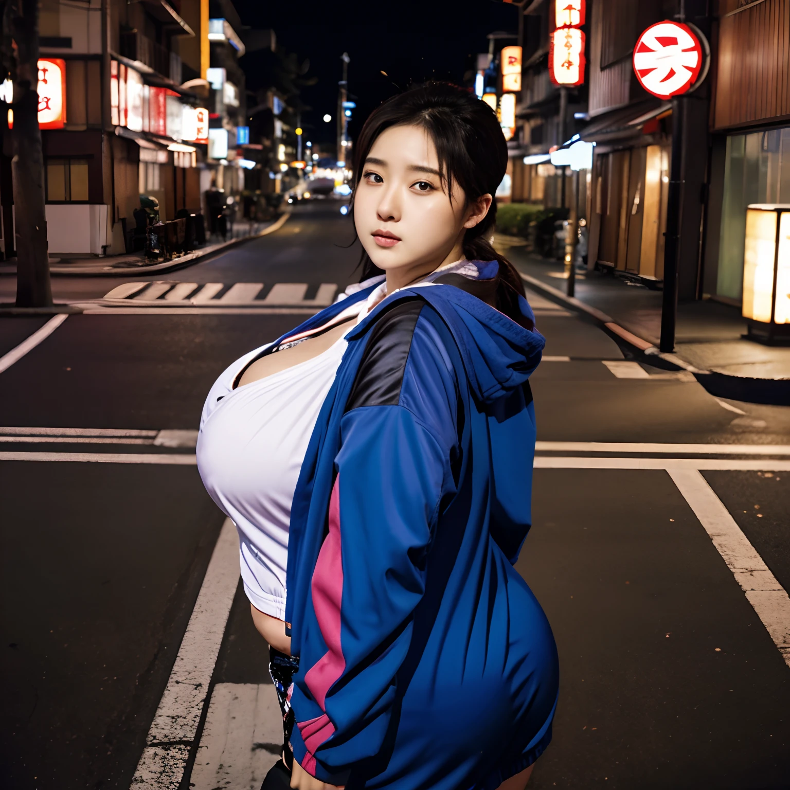 japanes（Big breasts 4.0）、chubby（Big ass 3.0）、sports wear、In the street、large areola、Facial expressions you are feeling、Roll up your jacket