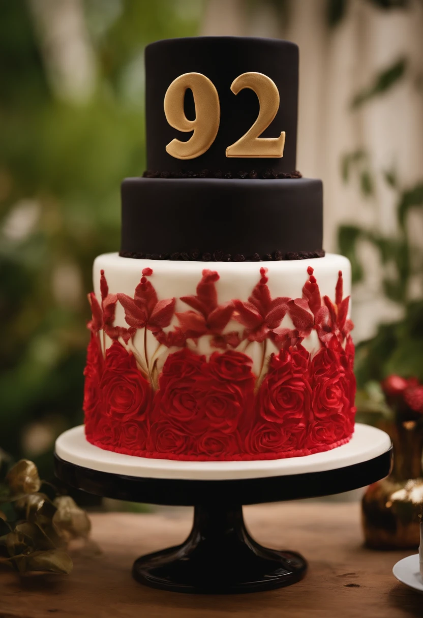 The number 923 is written on the cake.