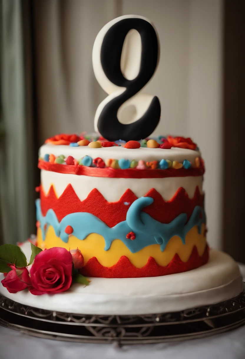 The number 923 is written on the cake.