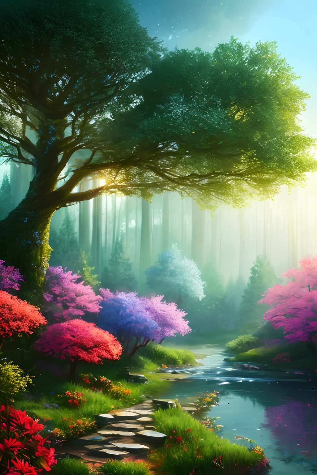 masterpiece, best quality, high quality,extremely detailed CG unity 8k wallpaper, An enchanting and dreamy scene of a fantasy forest, with towering trees, glowing mushrooms, and hidden fairy glens, creating a sense of mystique and enchantment, artstation, digital illustration, intricate, trending, pastel colors, oil paiting, award winning photography, Bokeh, Depth of Field, HDR, bloom, Chromatic Aberration ,Photorealistic,extremely detailed, trending on artstation, trending on CGsociety, Intricate, High Detail, dramatic, art by midjourney