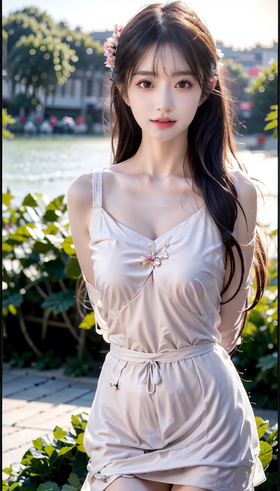 tmasterpiece,best qualtiy,(realisticlying,photo-realistic:1.37),8k,an extremely delicate and beautiful,astounding,finedetail,offcial art,absurderes,Incredibly Ridiculous res,hugefilesize,ultra - detailed,extremely detaile,Beautiful Meticulous Girl,1girll,(perfect female shape),full bodyesbian,mediuml breasts,Realistic beauty in the classroom,Pure style,White school uniform,Orange light translucent,The moment the character turns back and flutters,Long hair cute and playful,1girll,are standing,Stand next to the window,18yr old,full bodyesbian,Full body photo,Fine fine skin,Pick dyeing,Pick-dyed hair, Pick and dye your hair, hair splayed out, bangs between eyes, Black eyes, Eyes have light,A shallow smile, ssmile,Light blush, back lit lighting, Fuji colors, hyper HD, Masterpiece, ccurate, Skin texture, Super detail, High details, High quality, High quality, Best quality, A high resolution, 16k,Eye level shots, f/1.2, 85mm, Fuji Film