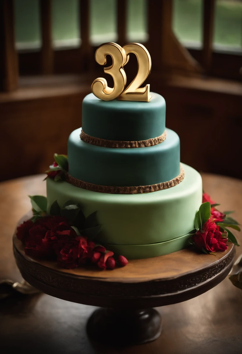 The cake has the number 923 written on it.The full.