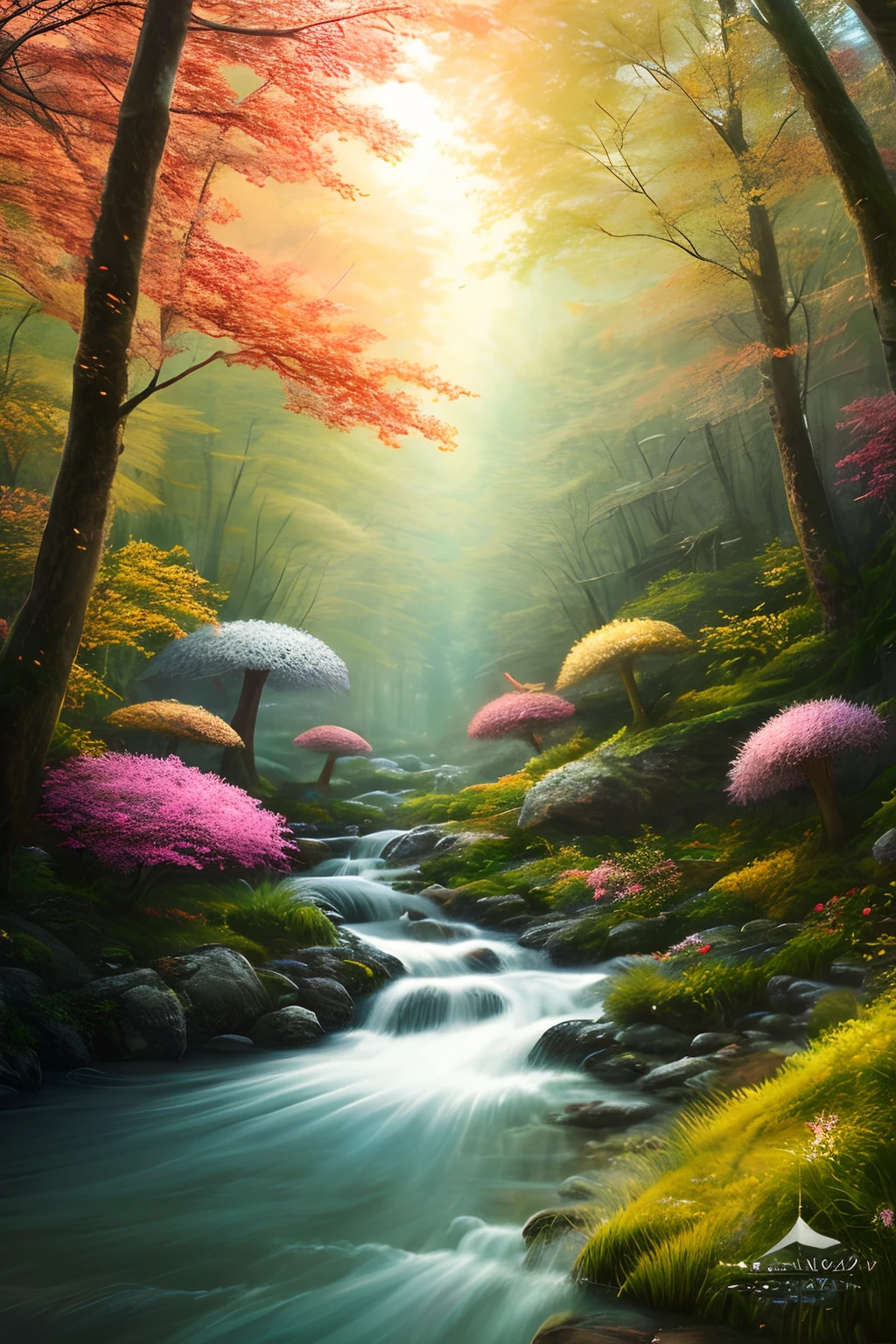 masterpiece, best quality, high quality,extremely detailed CG unity 8k wallpaper, An enchanting and dreamy scene of a fantasy forest, with towering trees, glowing mushrooms, and hidden fairy glens, creating a sense of mystique and enchantment, artstation, digital illustration, intricate, trending, pastel colors, oil paiting, award winning photography, Bokeh, Depth of Field, HDR, bloom, Chromatic Aberration ,Photorealistic,extremely detailed, trending on artstation, trending on CGsociety, Intricate, High Detail, dramatic, art by midjourney