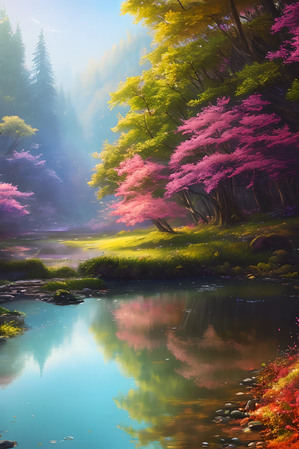 masterpiece, best quality, high quality,extremely detailed CG unity 8k wallpaper, An enchanting and dreamy scene of a fantasy forest, with towering trees, glowing mushrooms, and hidden fairy glens, creating a sense of mystique and enchantment, artstation, digital illustration, intricate, trending, pastel colors, oil paiting, award winning photography, Bokeh, Depth of Field, HDR, bloom, Chromatic Aberration ,Photorealistic,extremely detailed, trending on artstation, trending on CGsociety, Intricate, High Detail, dramatic, art by midjourney