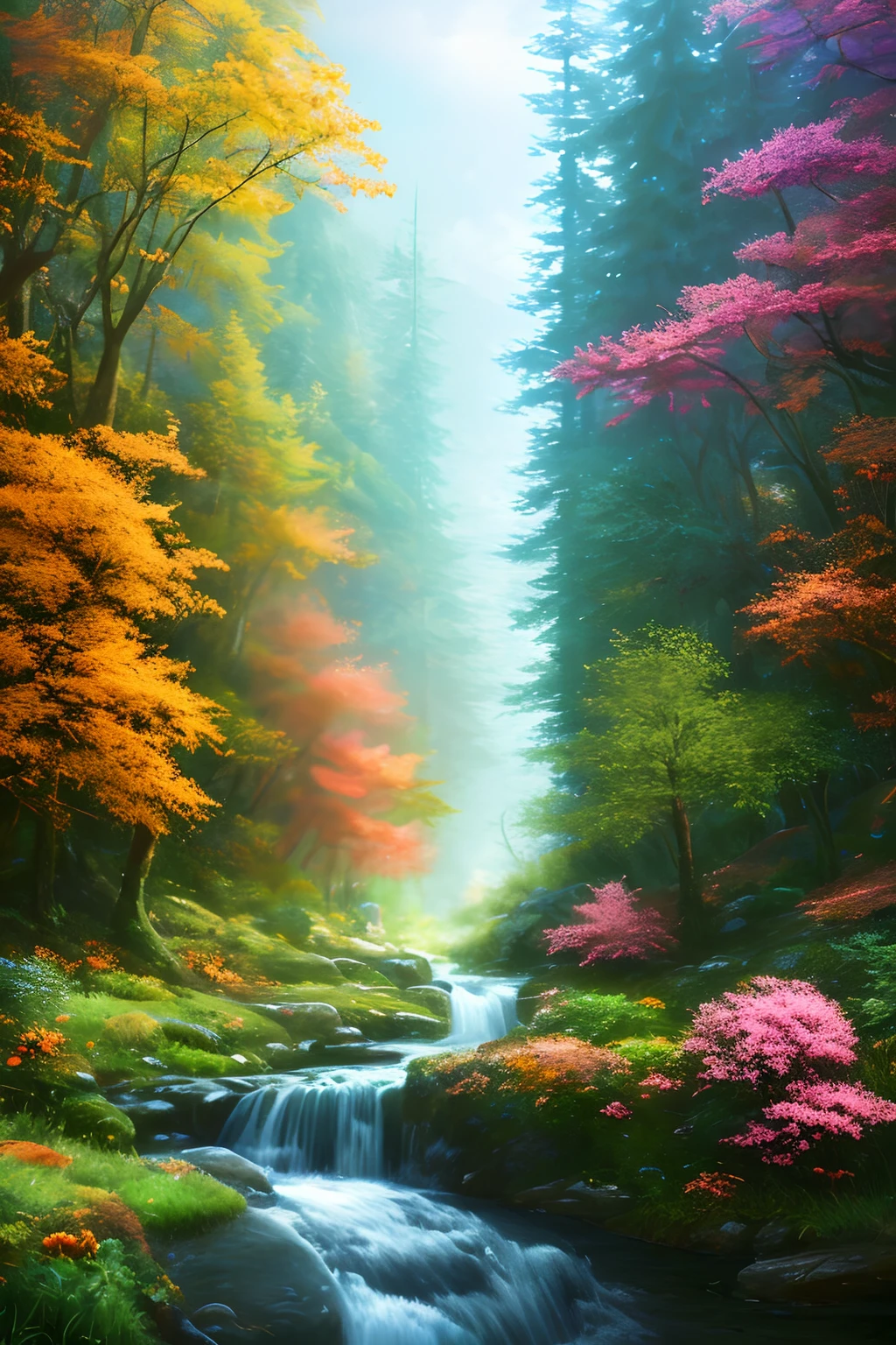 masterpiece, best quality, high quality,extremely detailed CG unity 8k wallpaper, An enchanting and dreamy scene of a fantasy forest, with towering trees, glowing mushrooms, and hidden fairy glens, creating a sense of mystique and enchantment, artstation, digital illustration, intricate, trending, pastel colors, oil paiting, award winning photography, Bokeh, Depth of Field, HDR, bloom, Chromatic Aberration ,Photorealistic,extremely detailed, trending on artstation, trending on CGsociety, Intricate, High Detail, dramatic, art by midjourney
