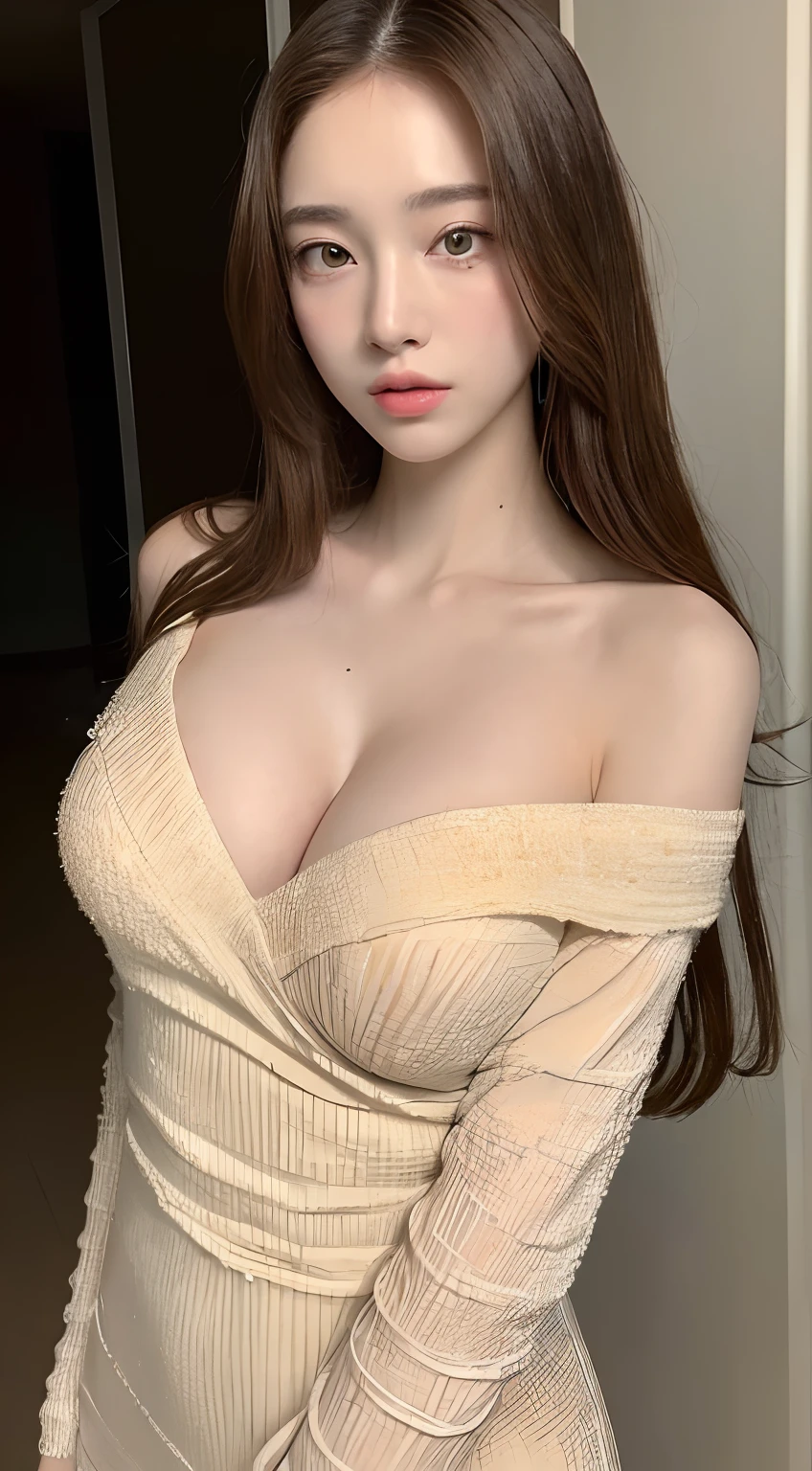 ((top-quality、8K、​masterpiece:1.3))、女の子1人、Slender beautiful woman:1.3、(long、Colossal tits:1.2)、Sexy clothes:1.1、hyperdetailed face、A detailed eye、二重まぶた、Full body like