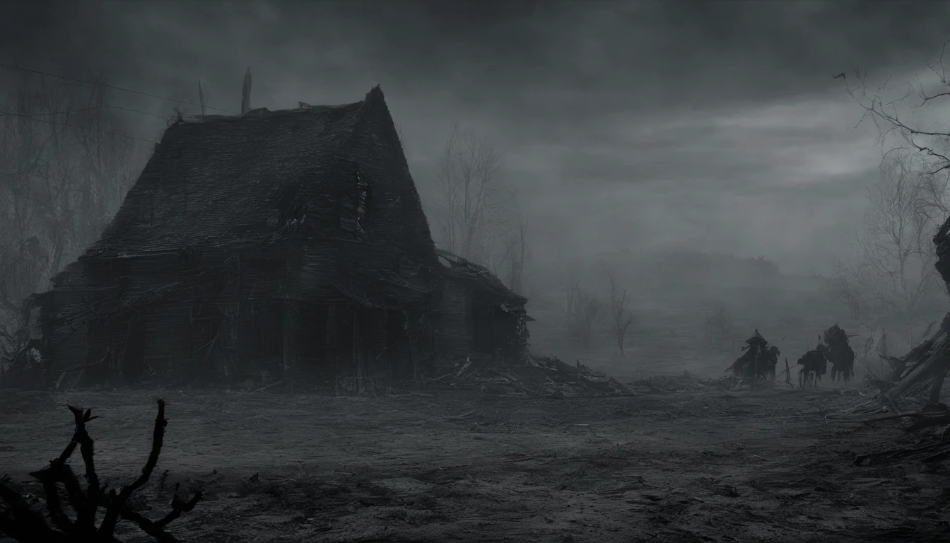 The battlefield was filled with gunfire，dust kicked up，Flesh and blood。Bodies piled up，Stump and broken arm，In the air。It's a hell on earth。
